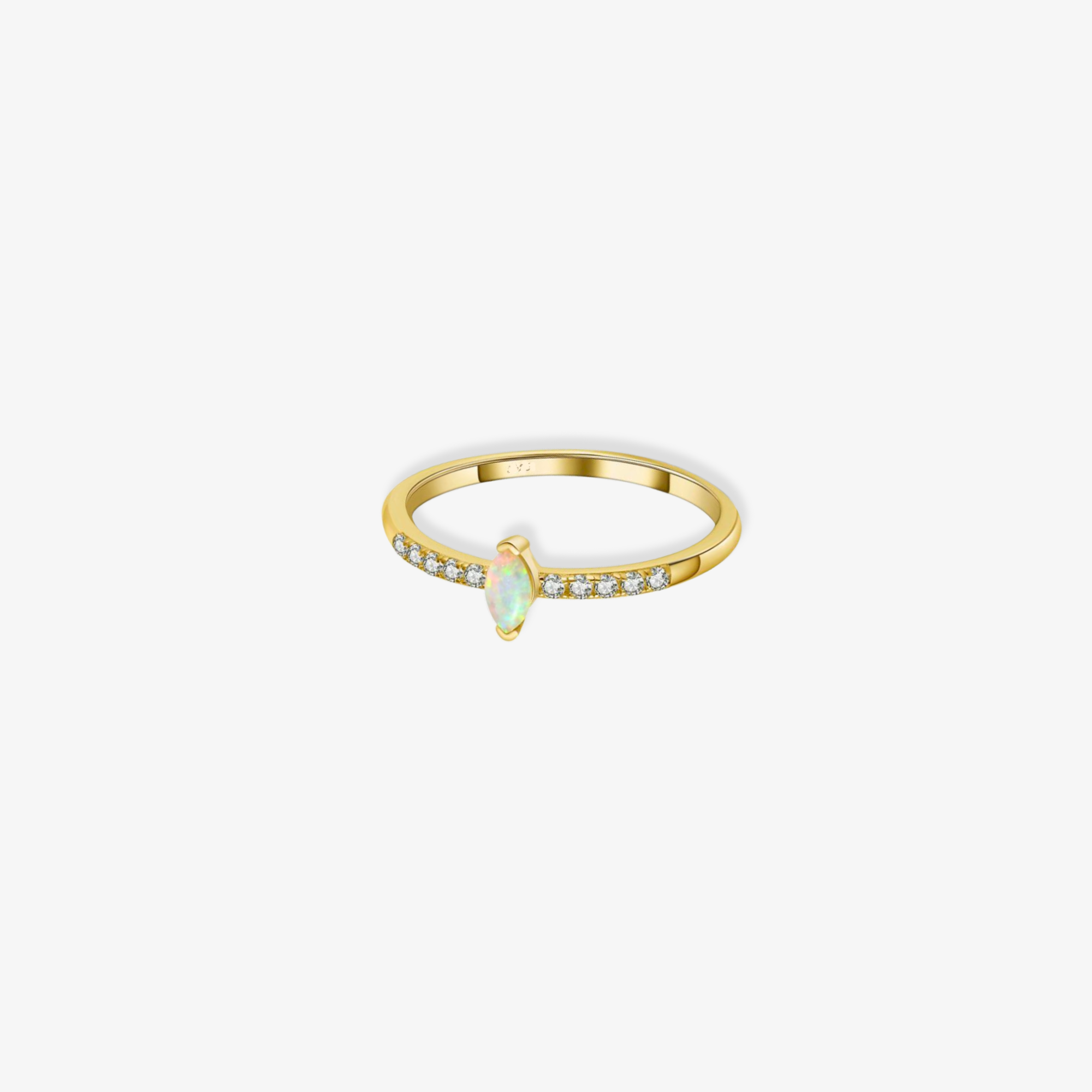 10K Opal & Moissanite Ring (L6)