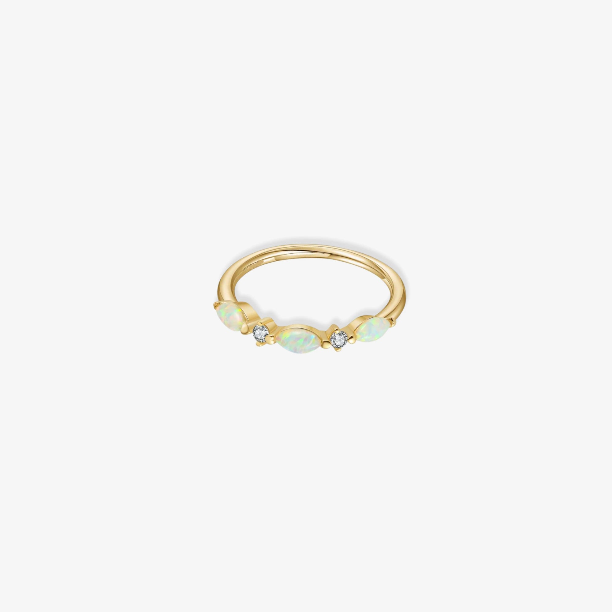 10K Opal & Moissanite Ring (N7)