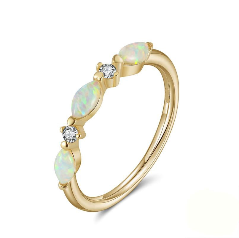 10K Opal & Moissanite Ring (N7)
