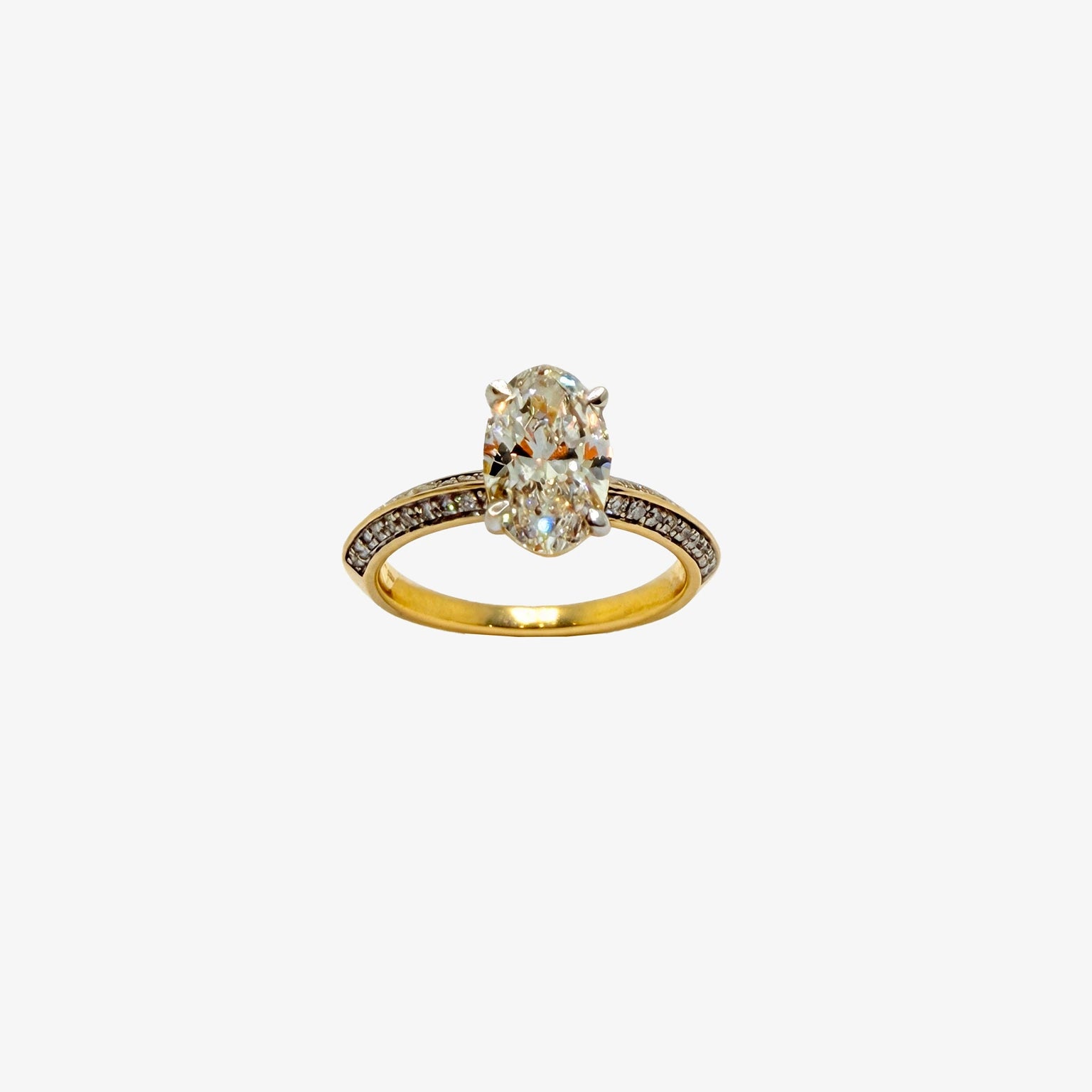 14K Gold Oval 2.2ct Solitaire Engagement Ring