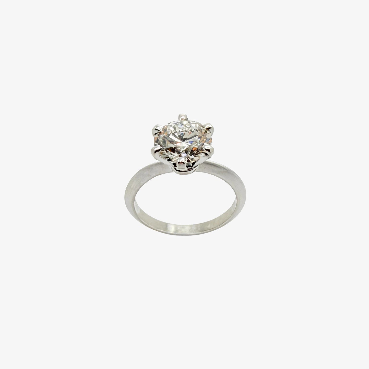 14K White Gold Brilliant Cut Engagement Ring