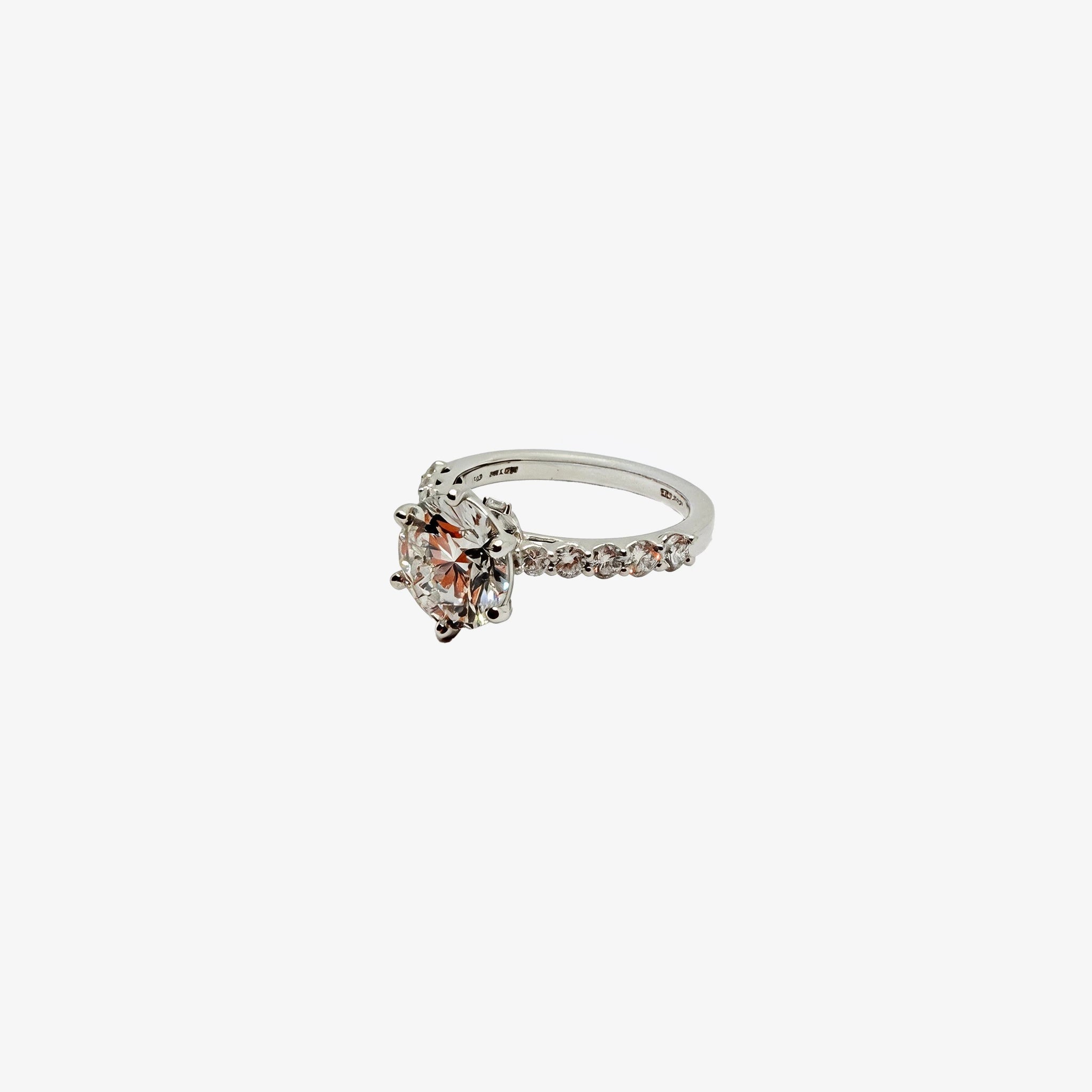 14K White Gold Brilliant Cut Engagement Ring