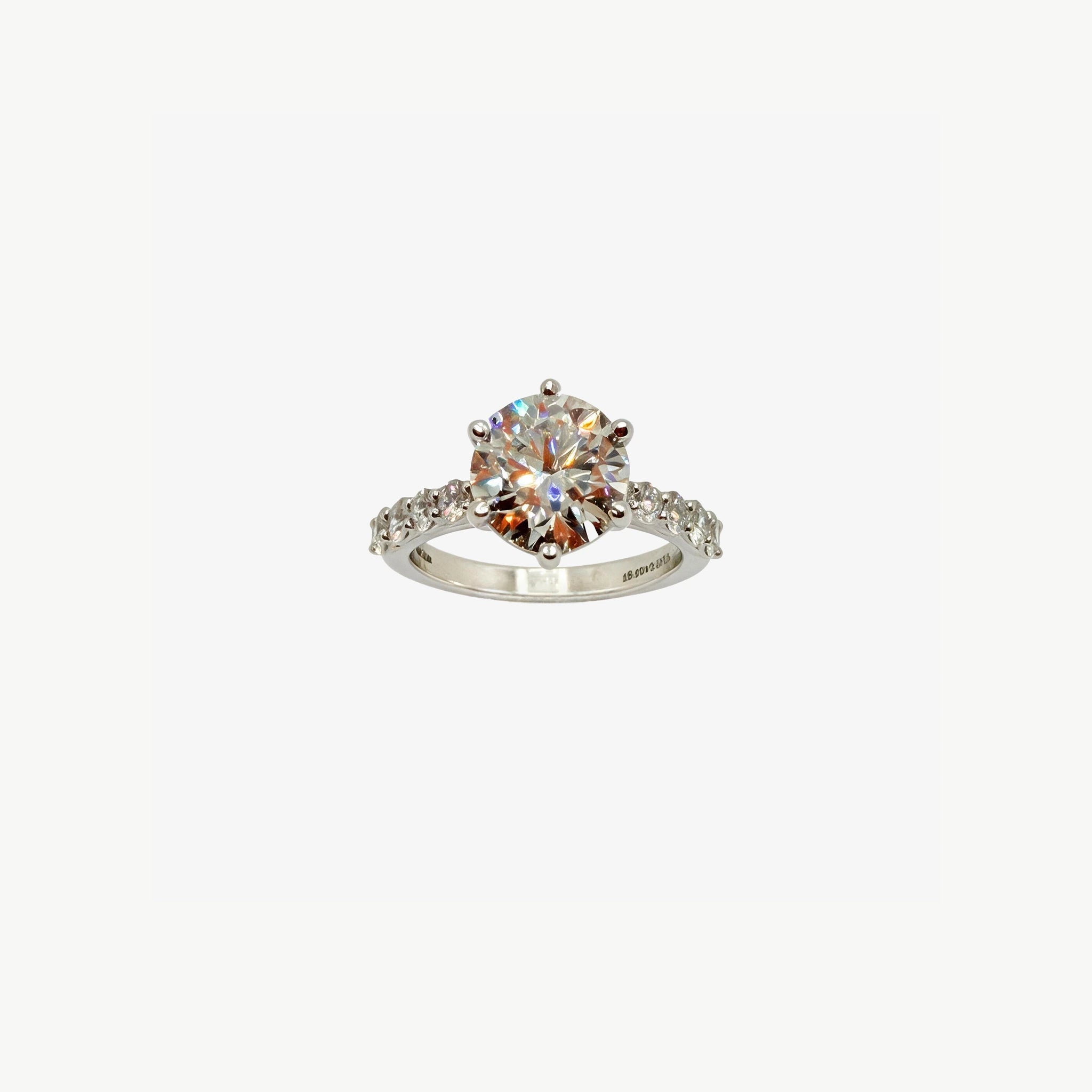 14K White Gold Brilliant Cut Engagement Ring