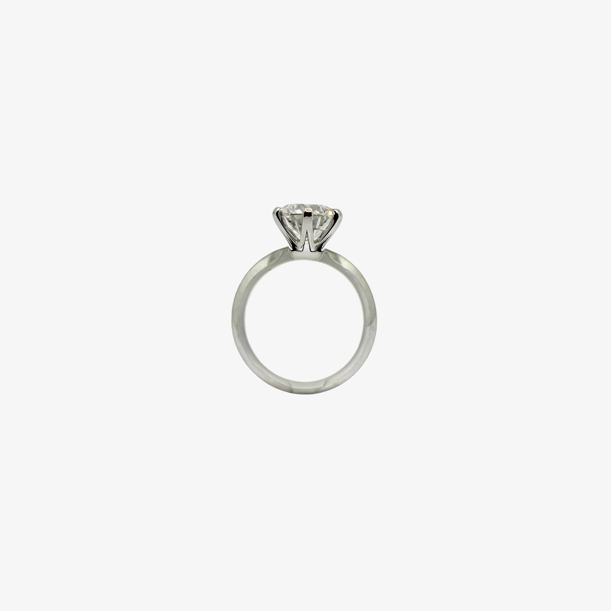 14K White Gold Brilliant Cut Engagement Ring