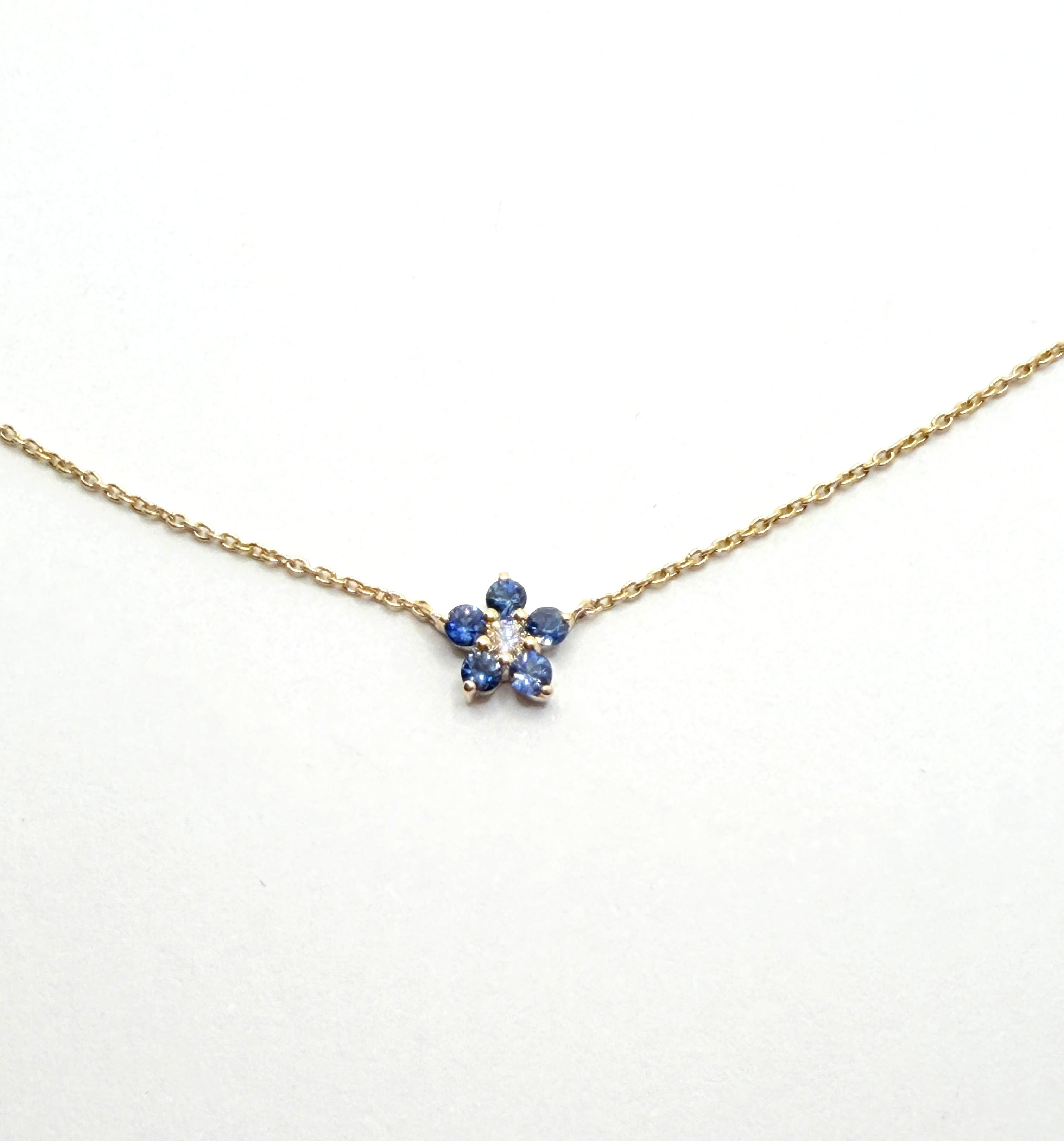 14K Gold | Sapphire Diamond Necklace