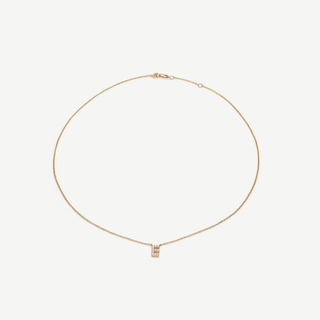 9k Gold Initial Diamond Necklace