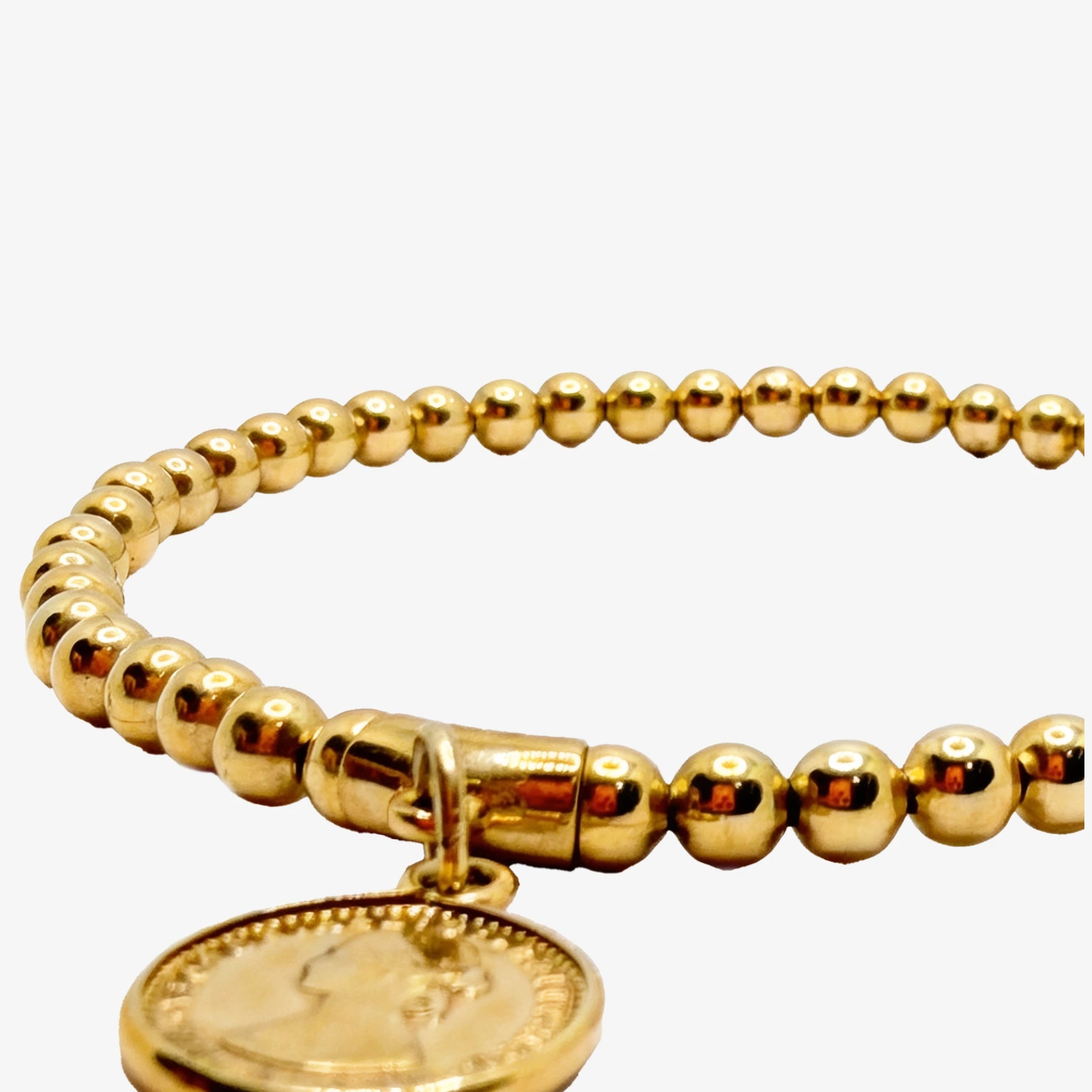 9K Ball Chain and 3pence Coin Bracelet