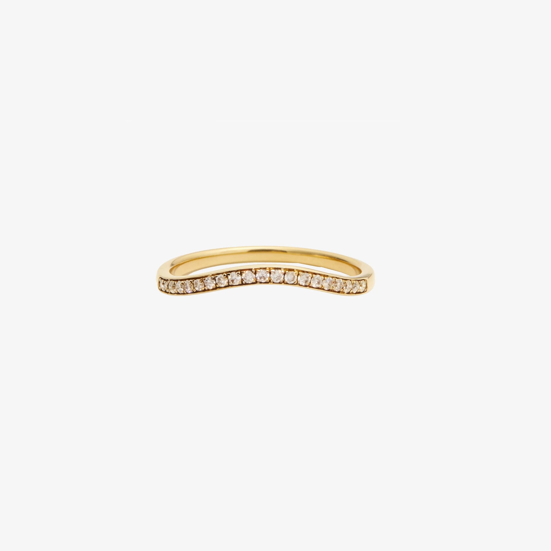 9K Gold Diamond Curved Wedding Band