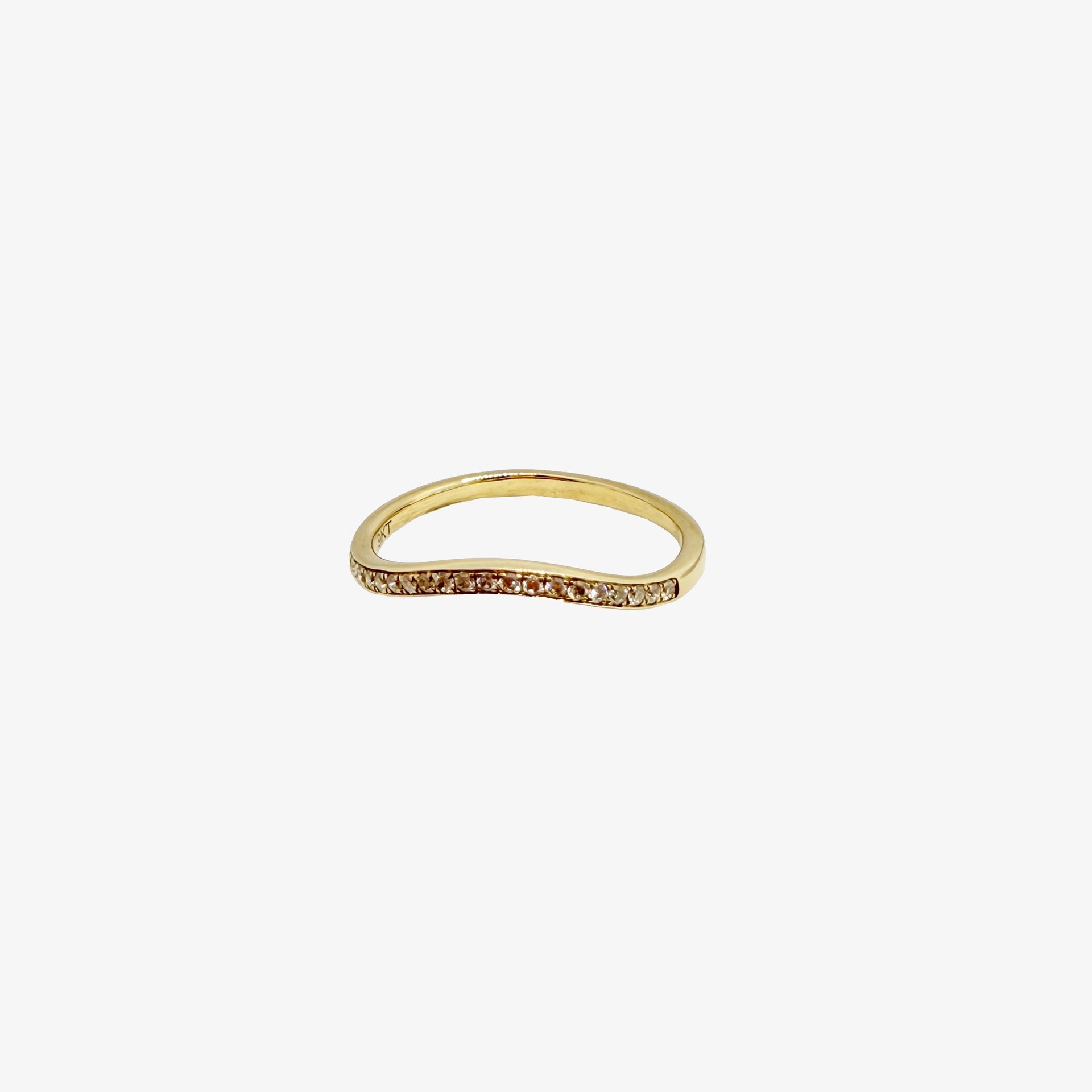 9K Gold Diamond Curved Wedding Band