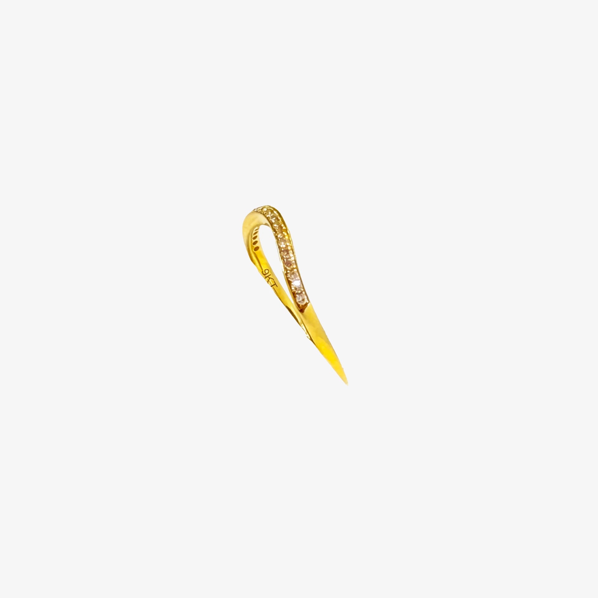 9K Gold Diamond Curved Wedding Band