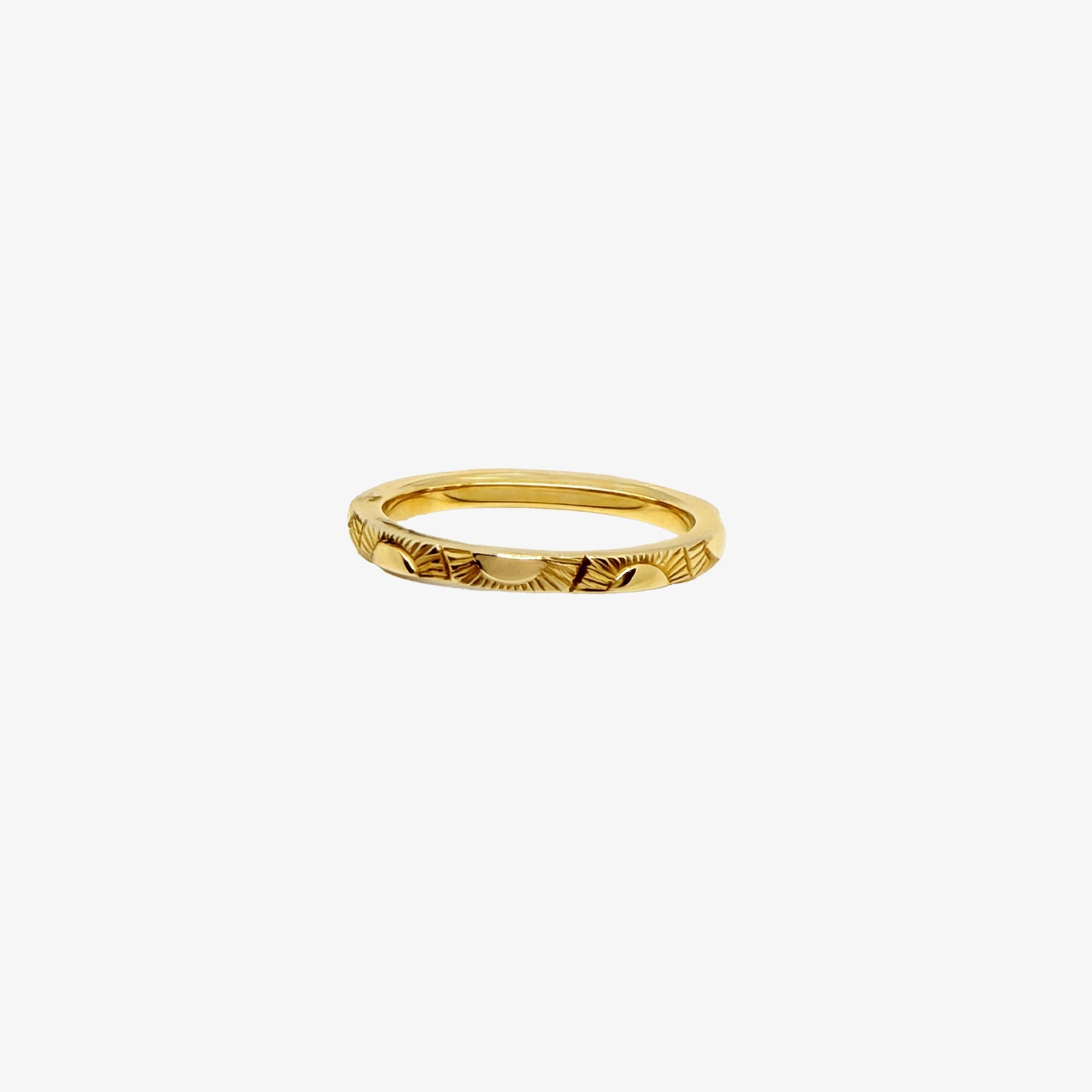 9K Gold Pattern Wedding Band