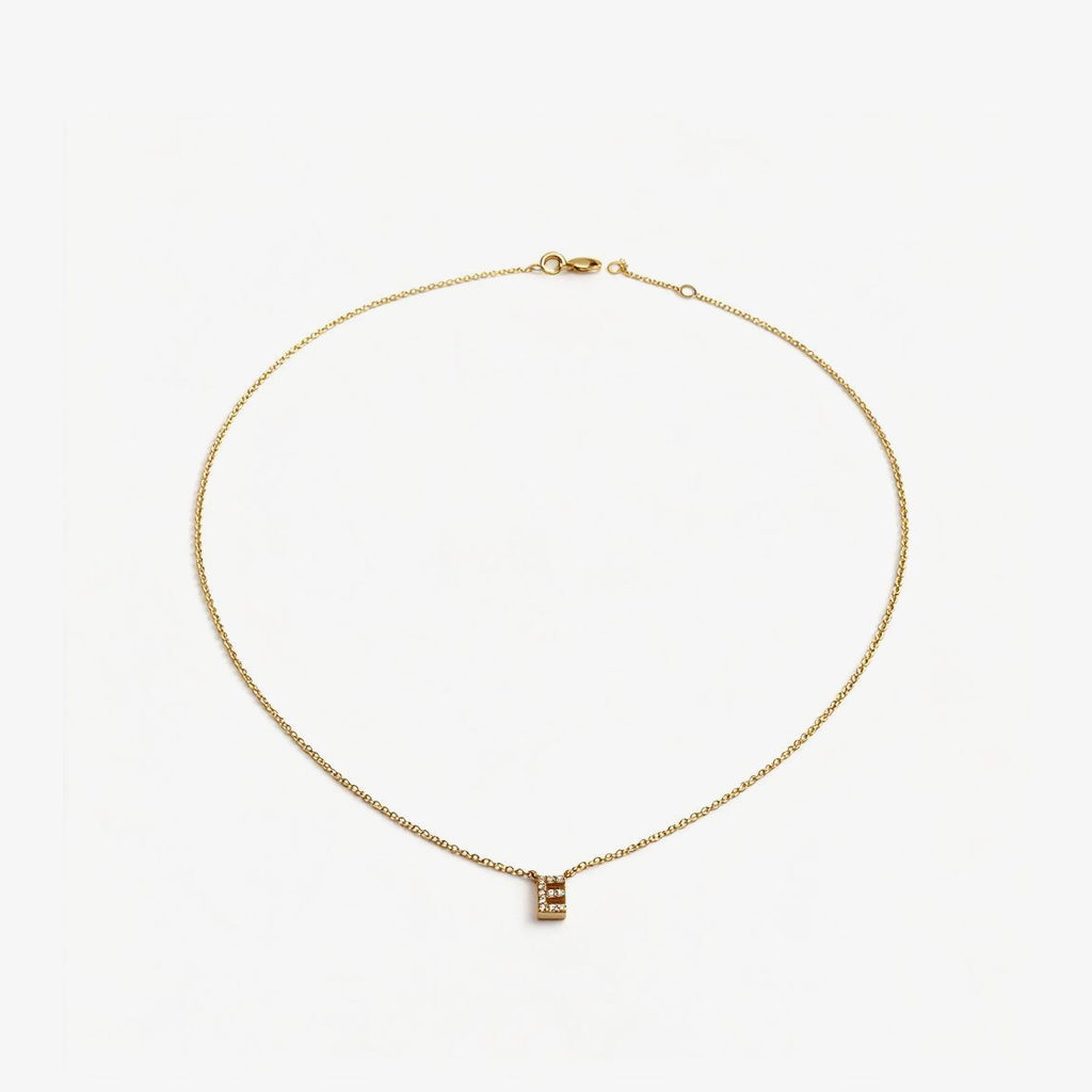9k Gold Initial Diamond Necklace