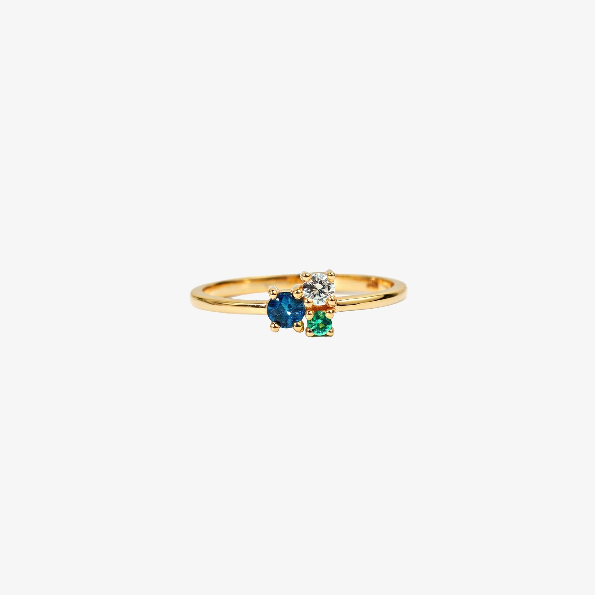 Emarald & Sapphire, Diamond Ring
