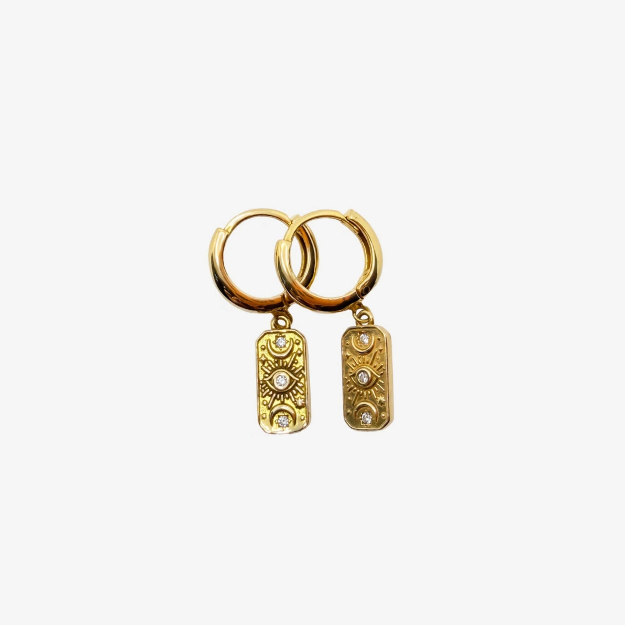 Gold Motif Hoops Earrings