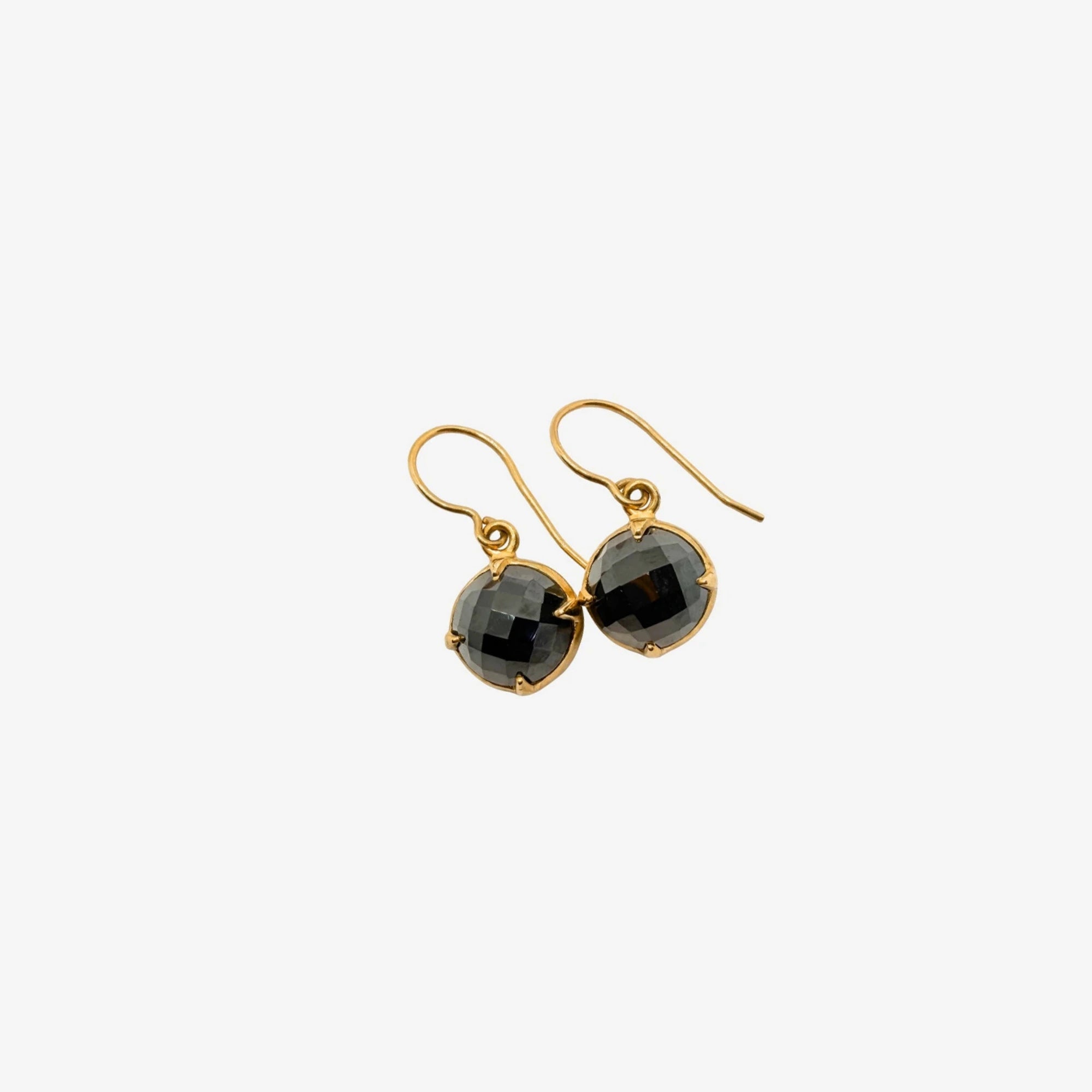 Gold | Black Onyx Dangle Earrings