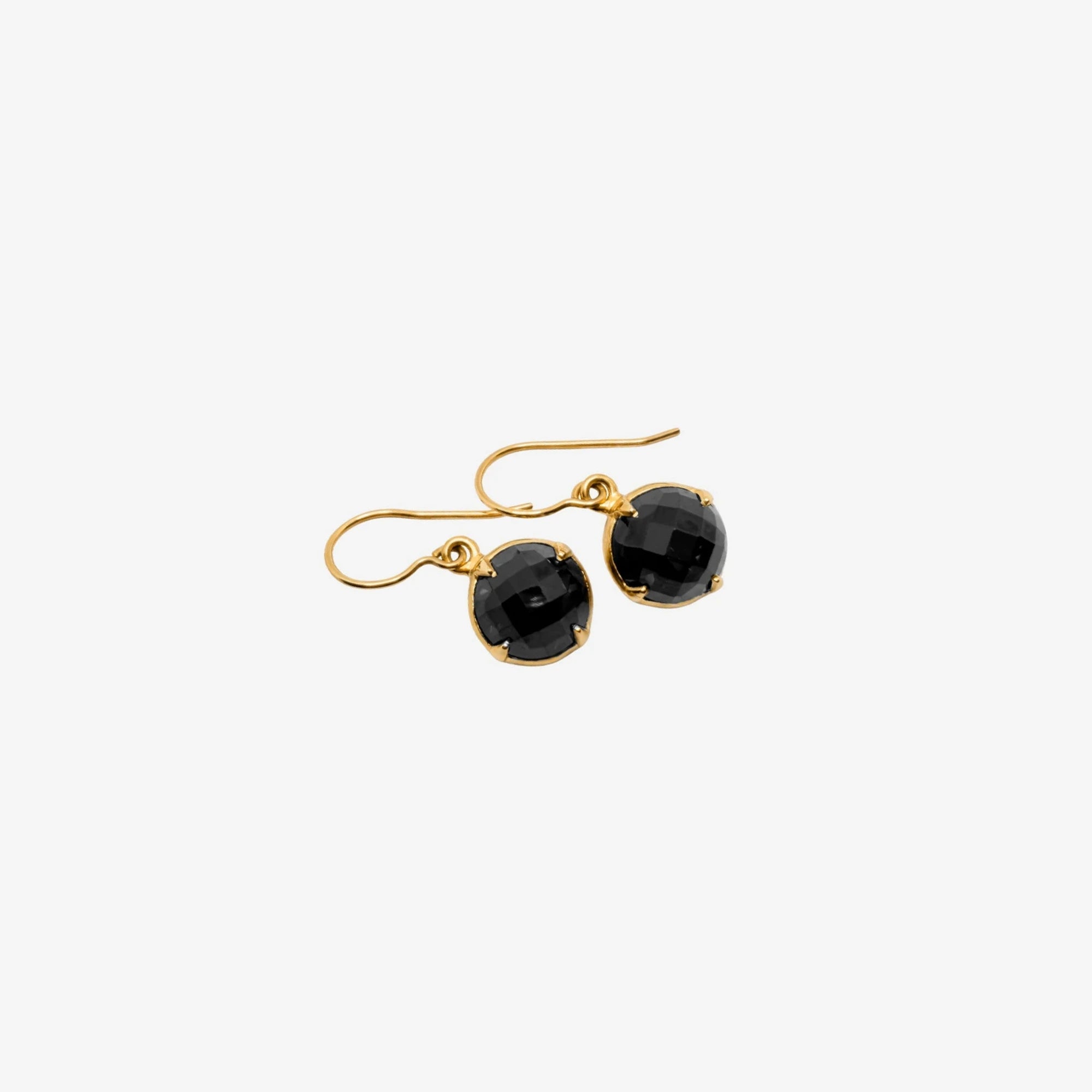 Gold | Black Onyx Dangle Earrings
