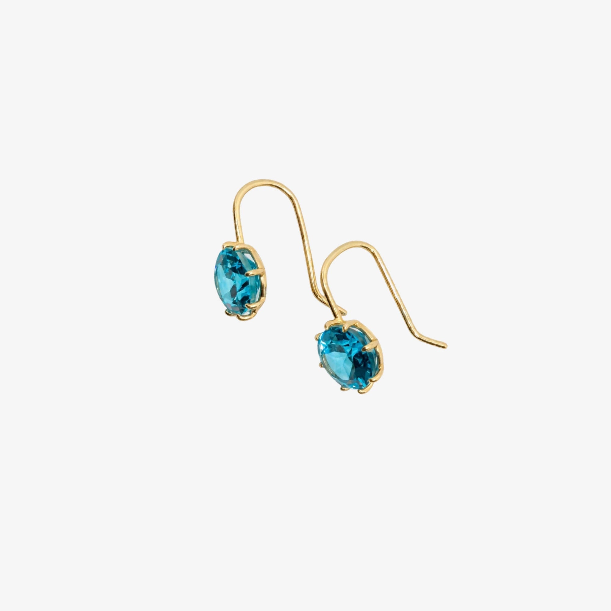 Gold & Blue Topaz Earrings