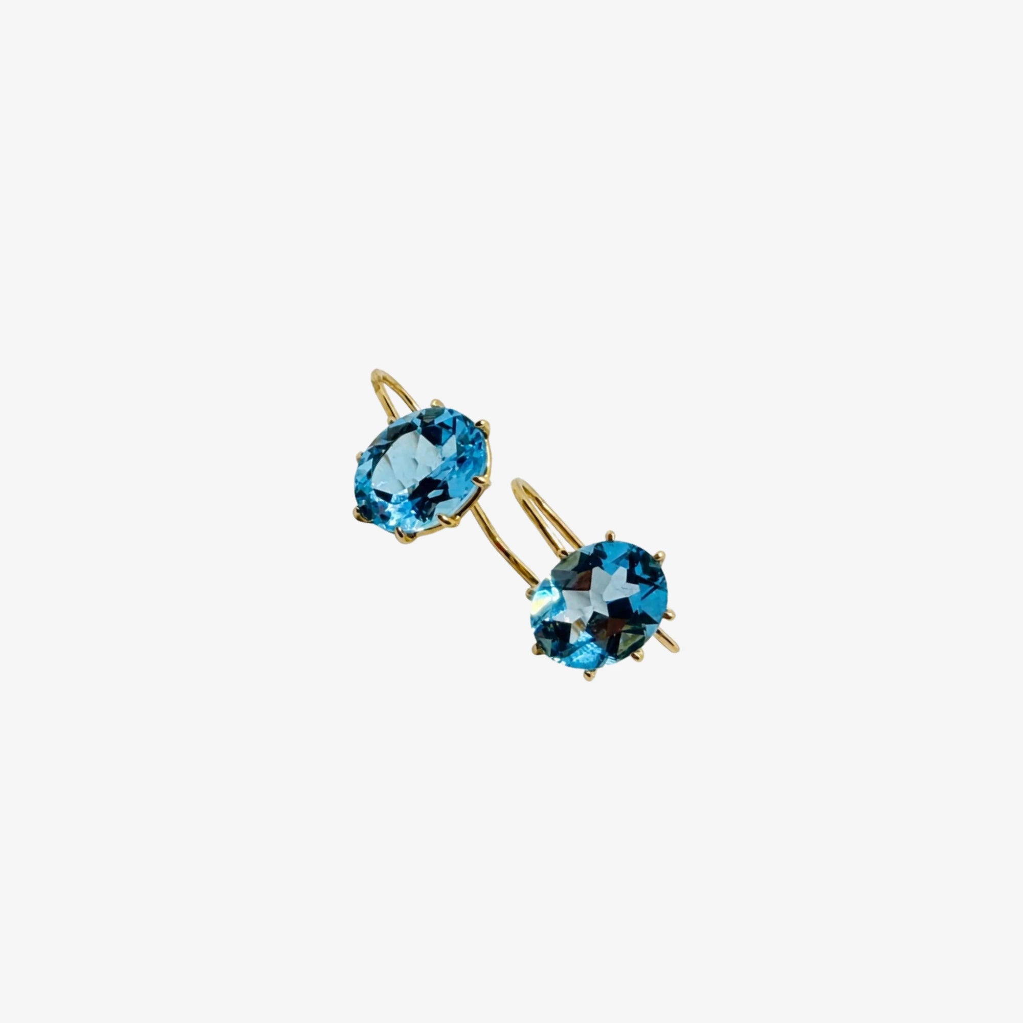 Gold & Blue Topaz Earrings