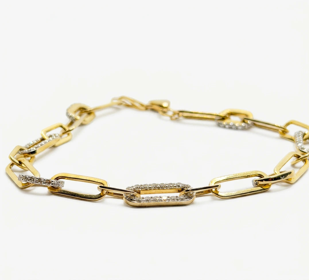 Gold & Diamond Chain Bracelet 0.76ct
