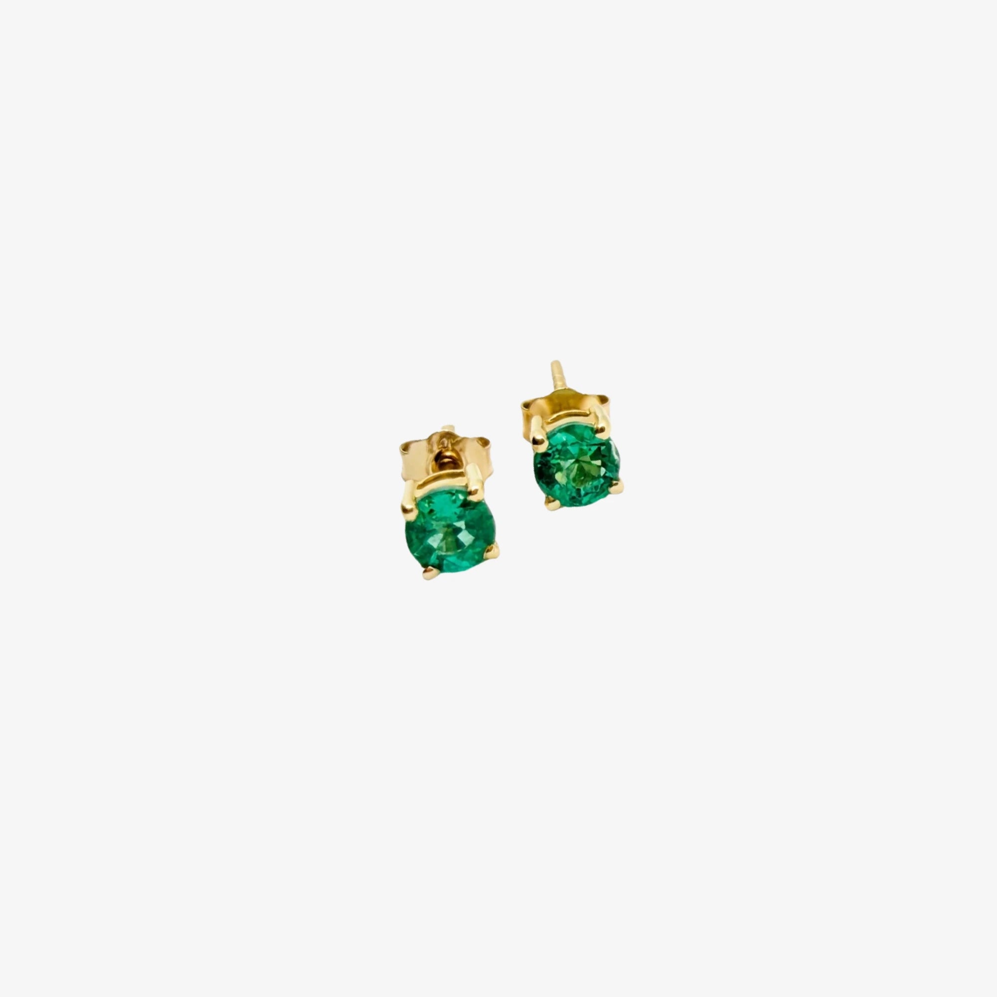 Gold & Emerald Studs Earrings