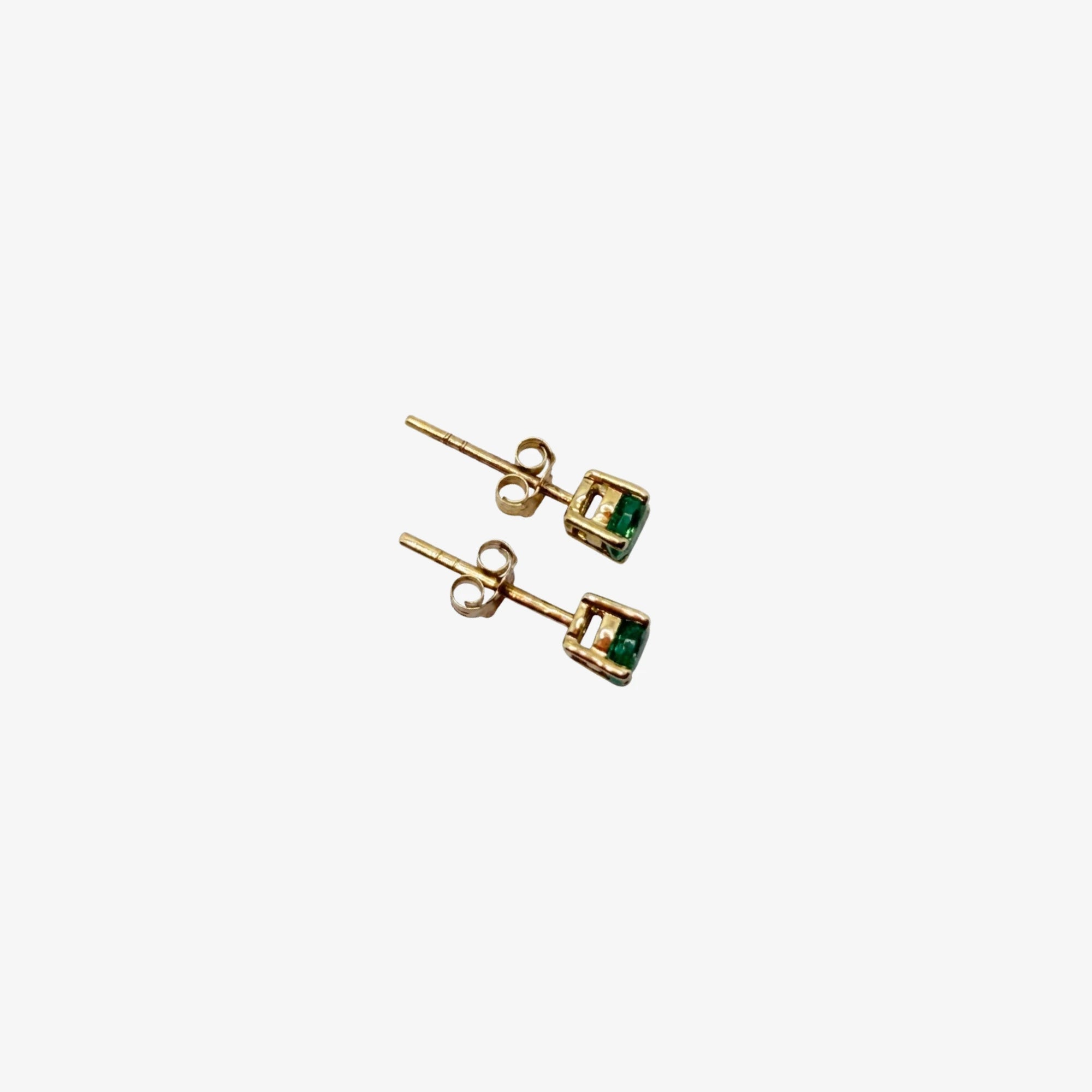 Gold & Emerald Studs Earrings