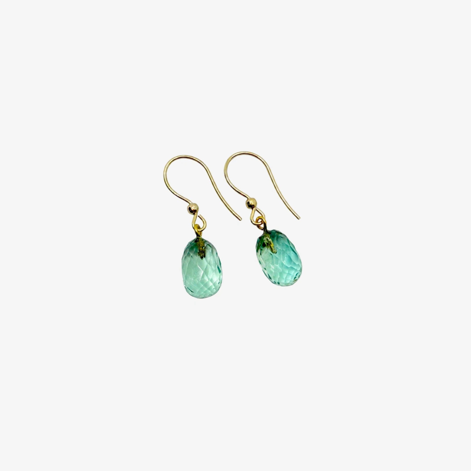 Gold | Green Amethyst Earrings (38mm)