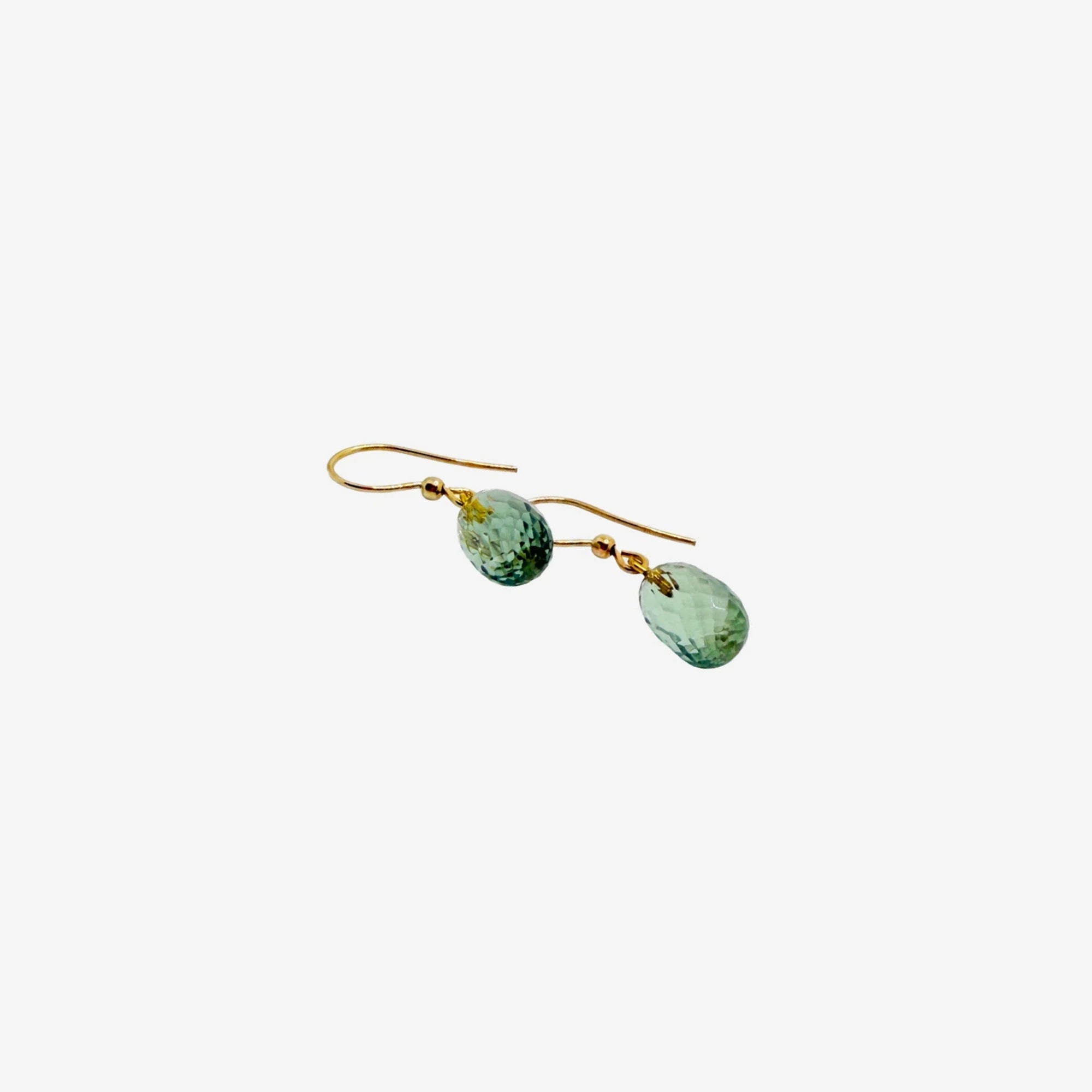 Gold | Green Amethyst Earrings (38mm)