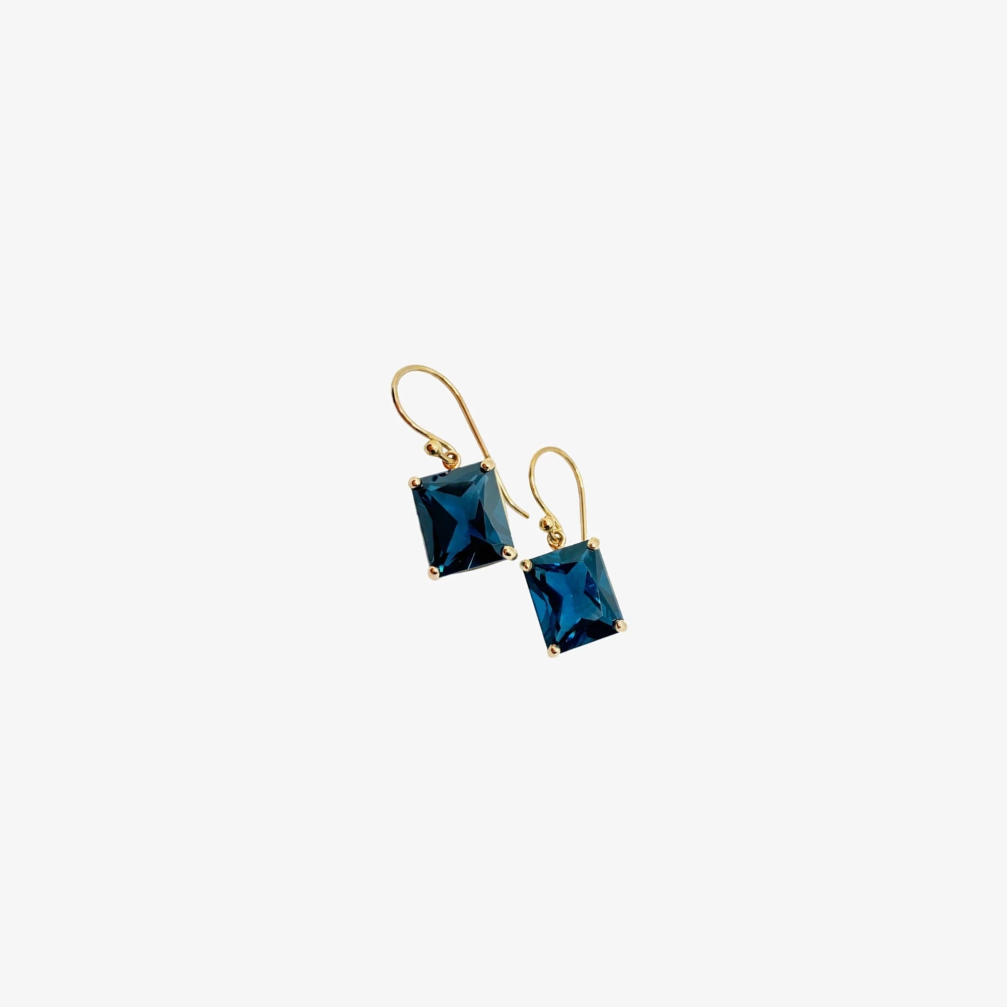 Gold & London Blue Topaz Earrings