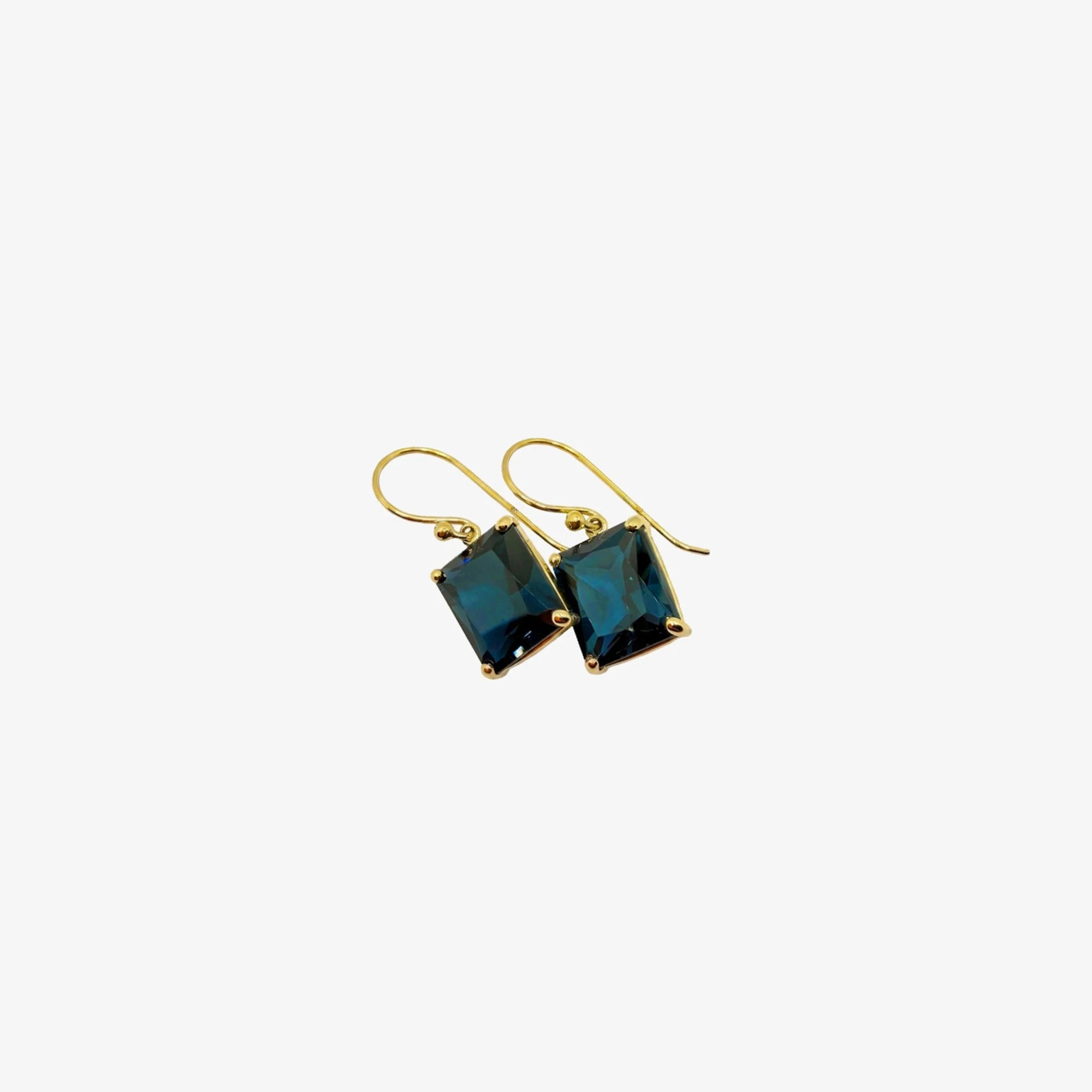 Gold & London Blue Topaz Earrings