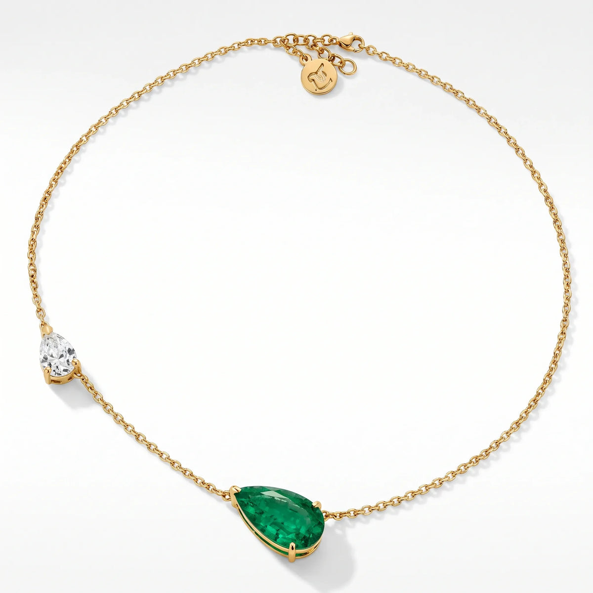 Emerald Diamond Gold Necklace