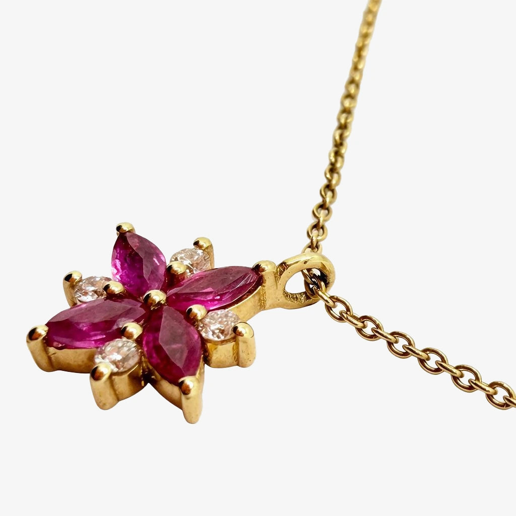 Ruby & Diamond Star Necklace