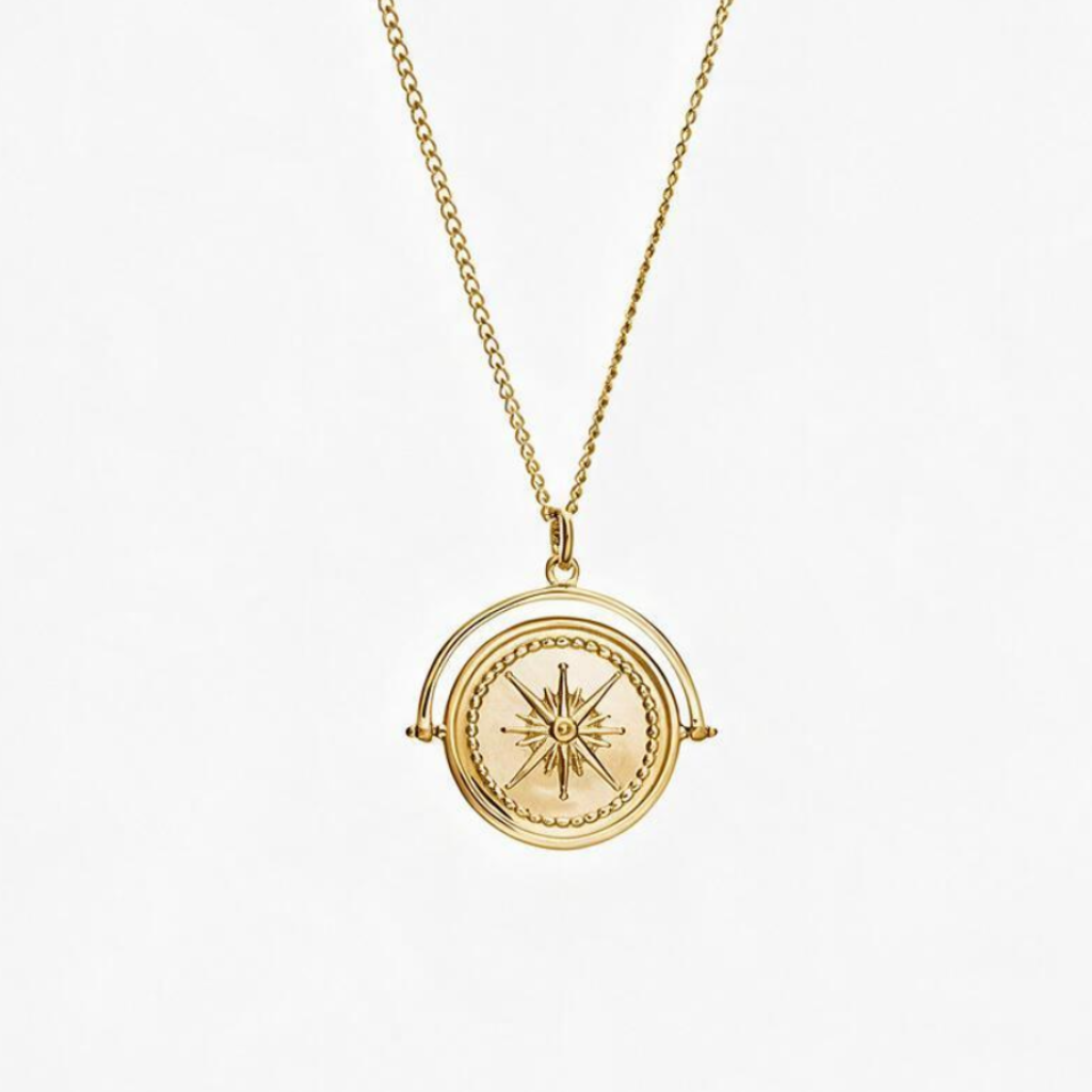 Silver Gold Plated Coin Necklace