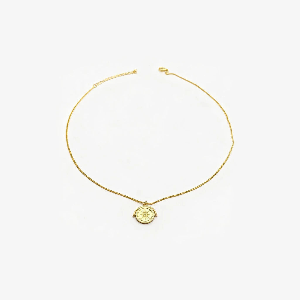 Silver Gold Plated Coin Necklace