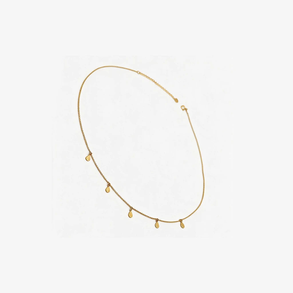 10K Gold Tear Shape Charm Necklace