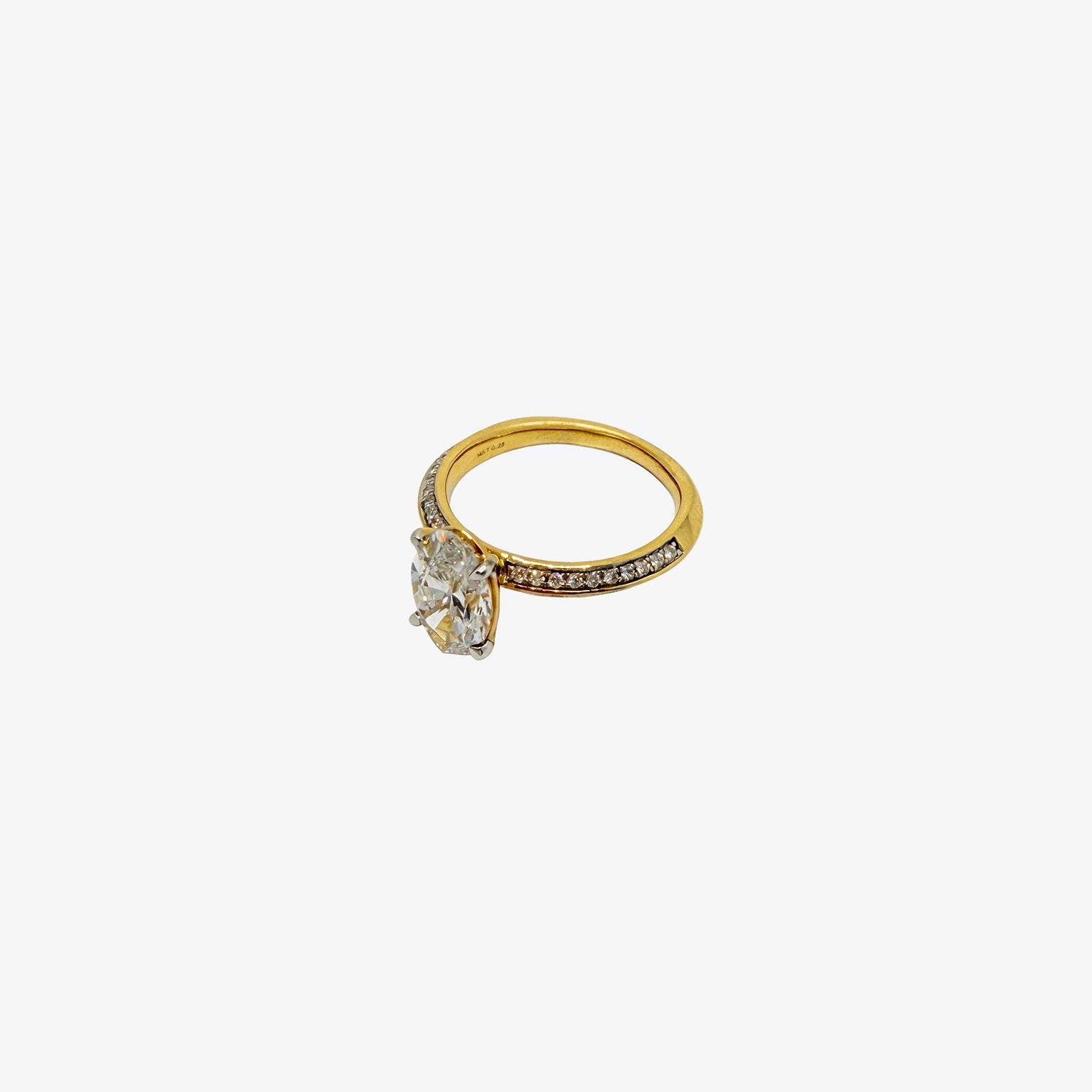 14K Gold Oval 2.2ct Solitaire Engagement Ring
