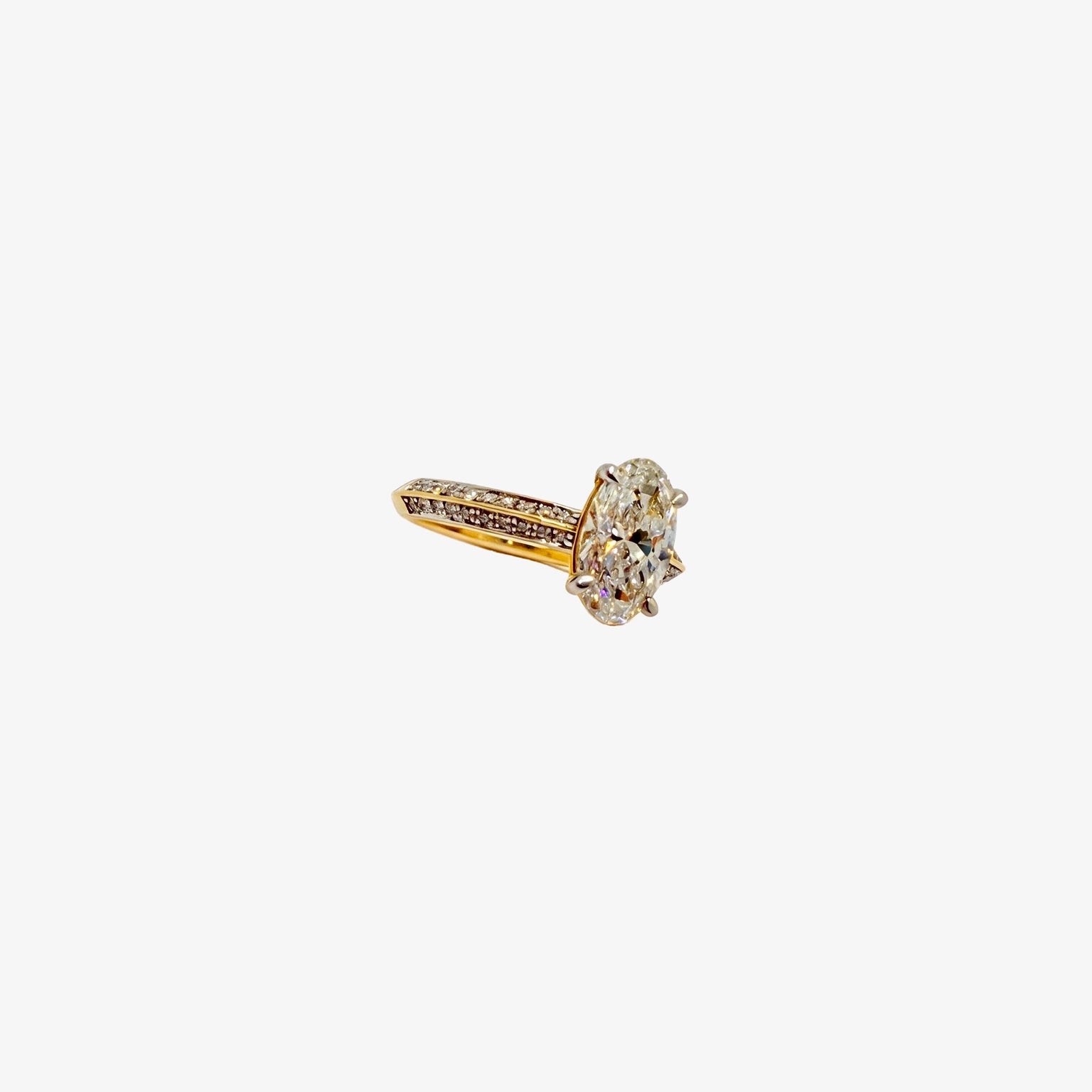 14K Gold Oval 2.2ct Solitaire Engagement Ring
