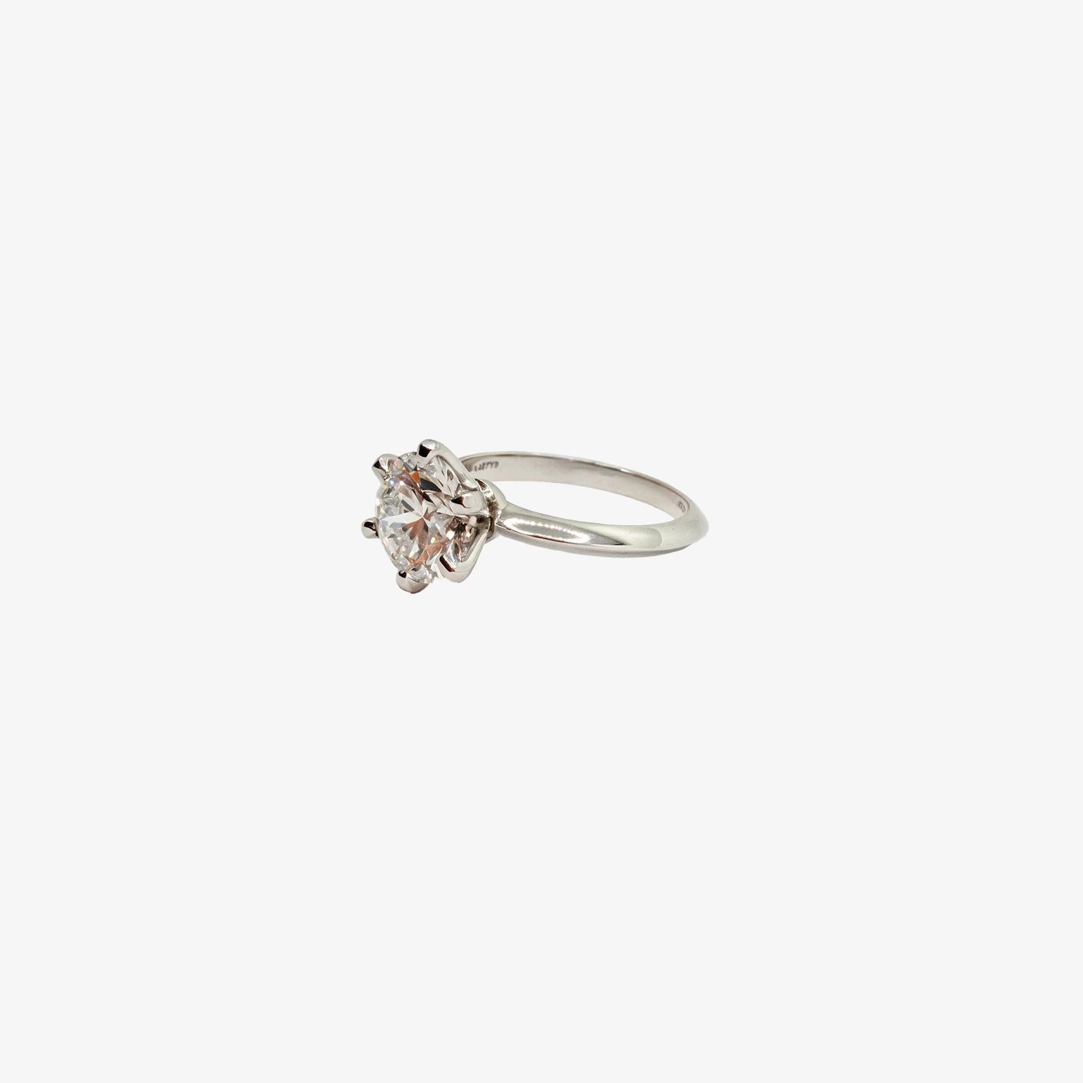 14K White Gold Brilliant Cut Engagement Ring
