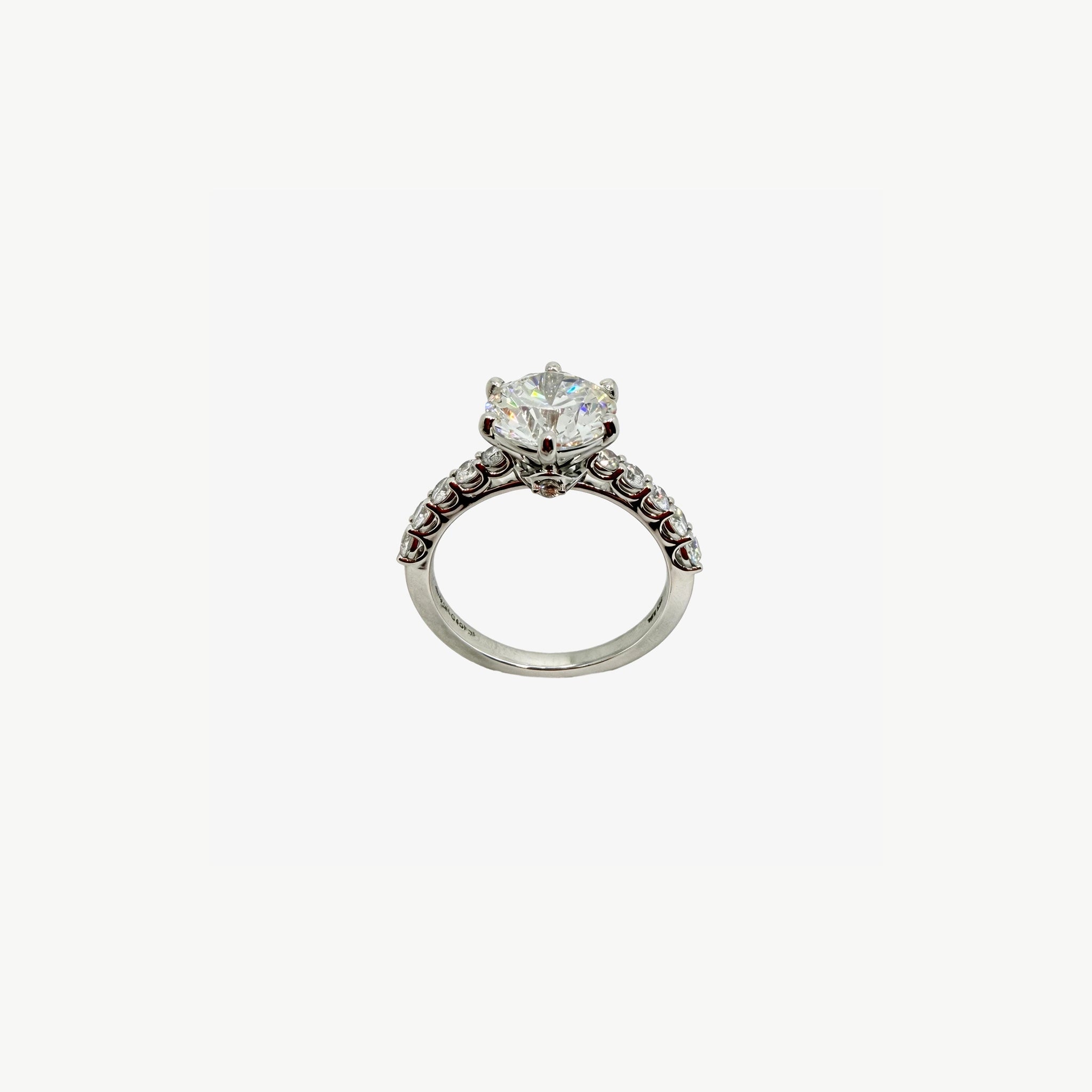 14K White Gold Brilliant Cut Engagement Ring