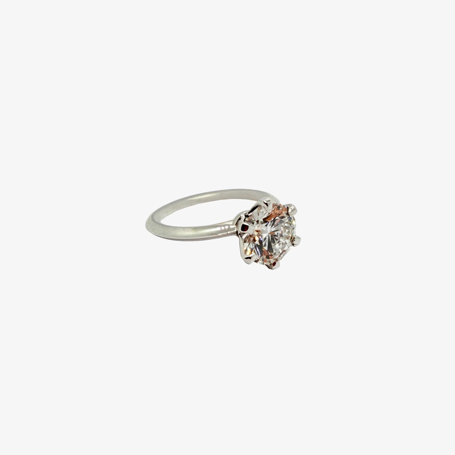 14K White Gold Brilliant Cut Engagement Ring