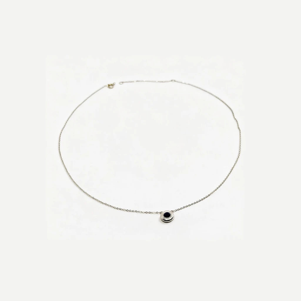 14K White Gold / Gold & Lapiz Necklace