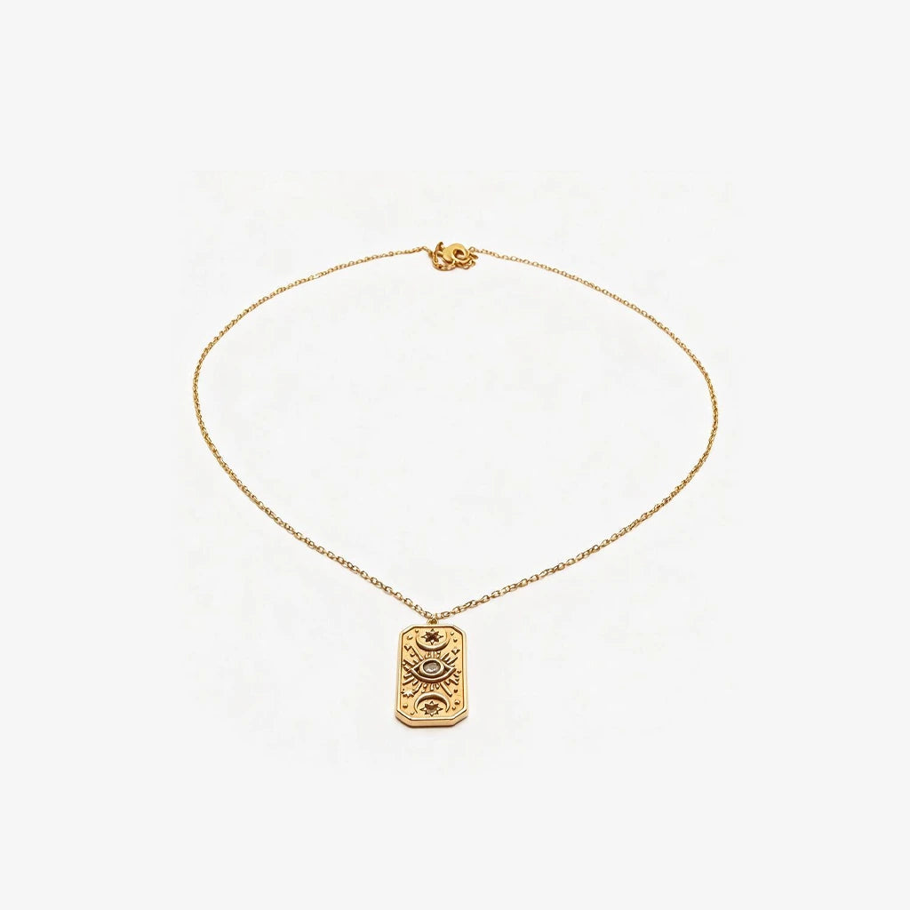 18K Gold Evil Eye Pendant Necklace