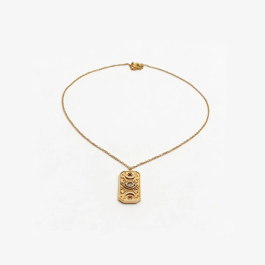 18K Gold Evil Eye Pendant Necklace