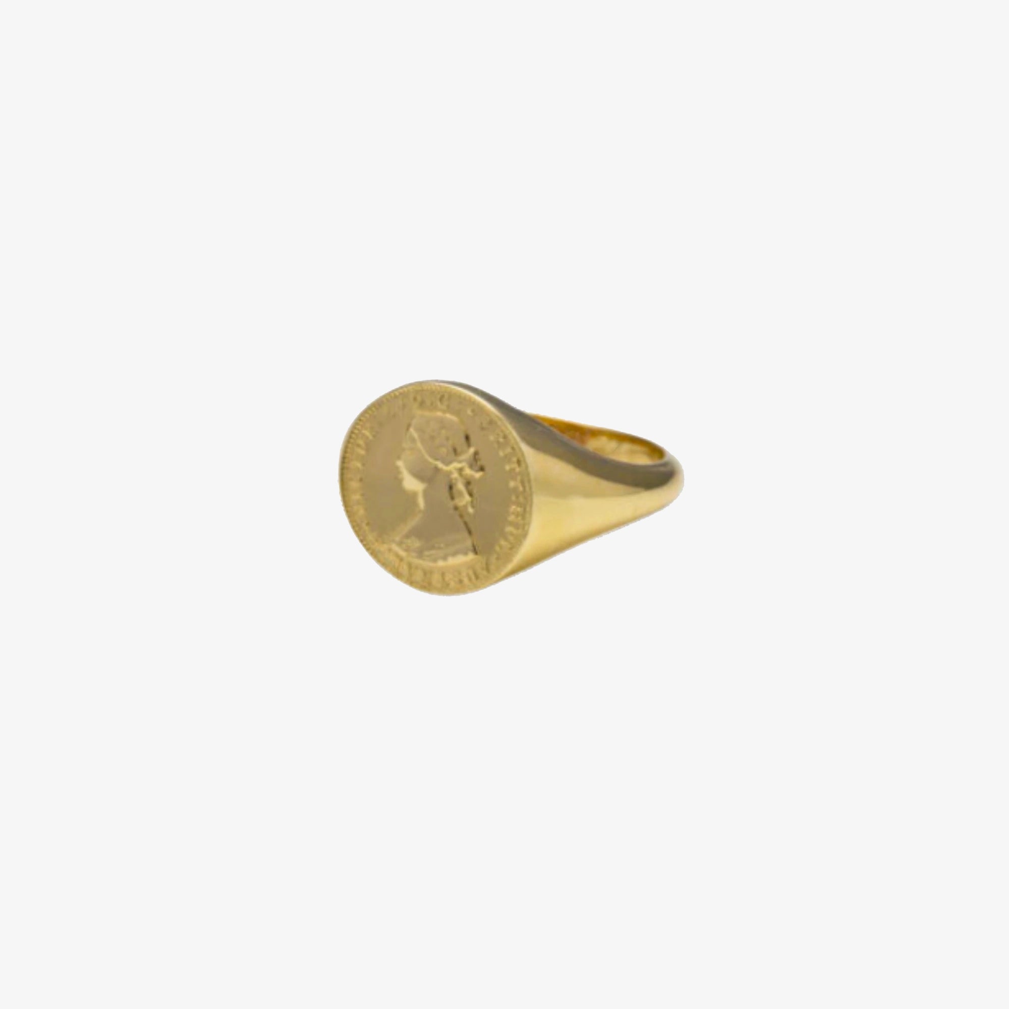 9K Coin Signet Ring