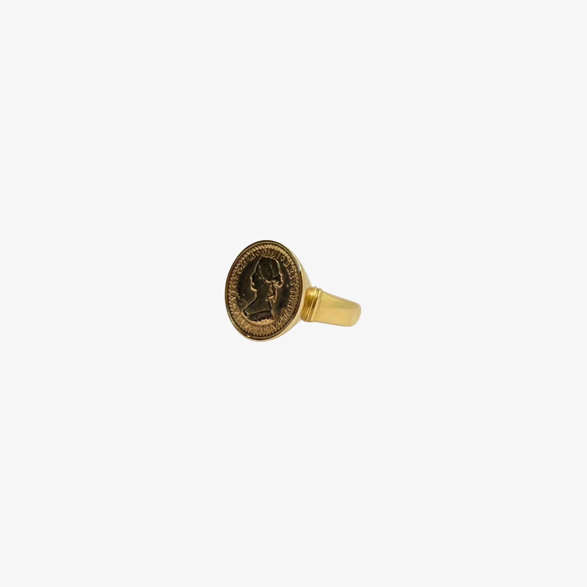 9K Threepence Coin Ring