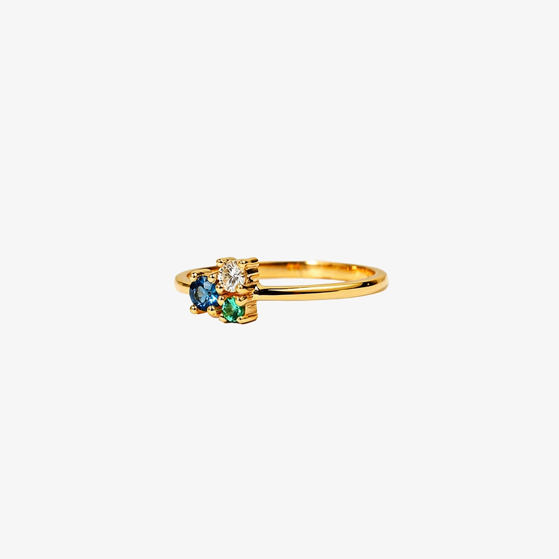 Emarald & Sapphire, Diamond Ring