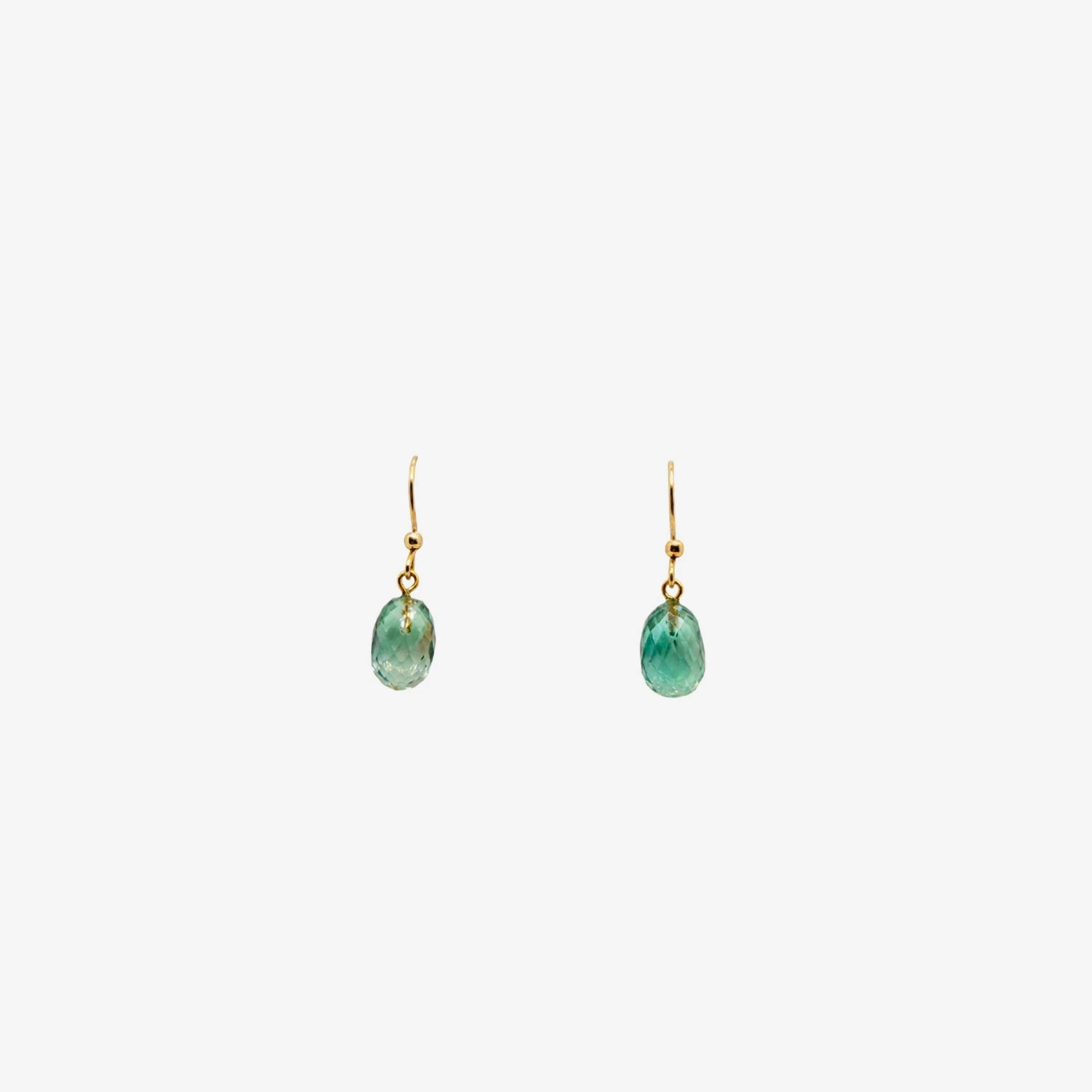 Gold | Green Amethyst Earrings (38mm)