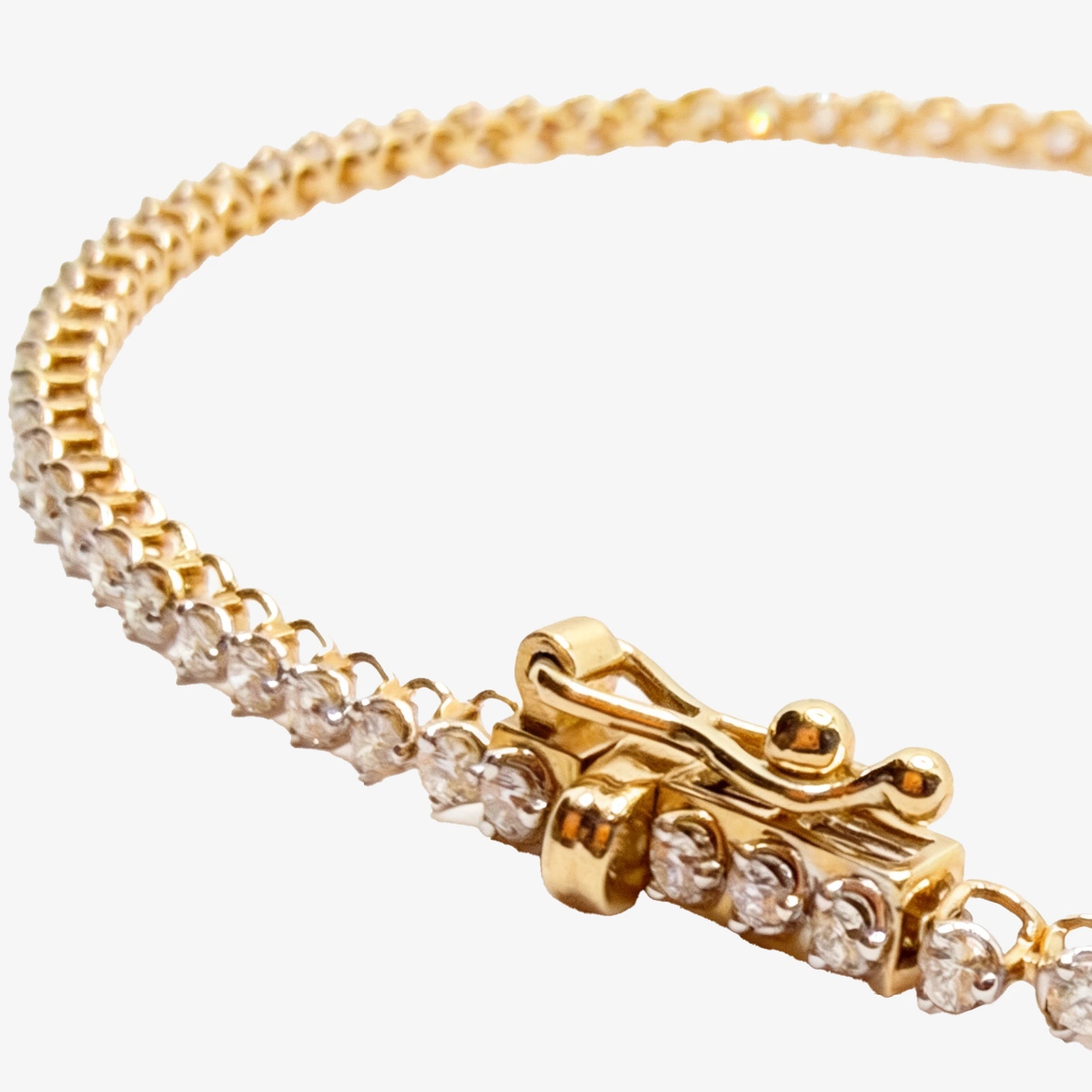 Gold Natural Diamond Tennis Bracelet