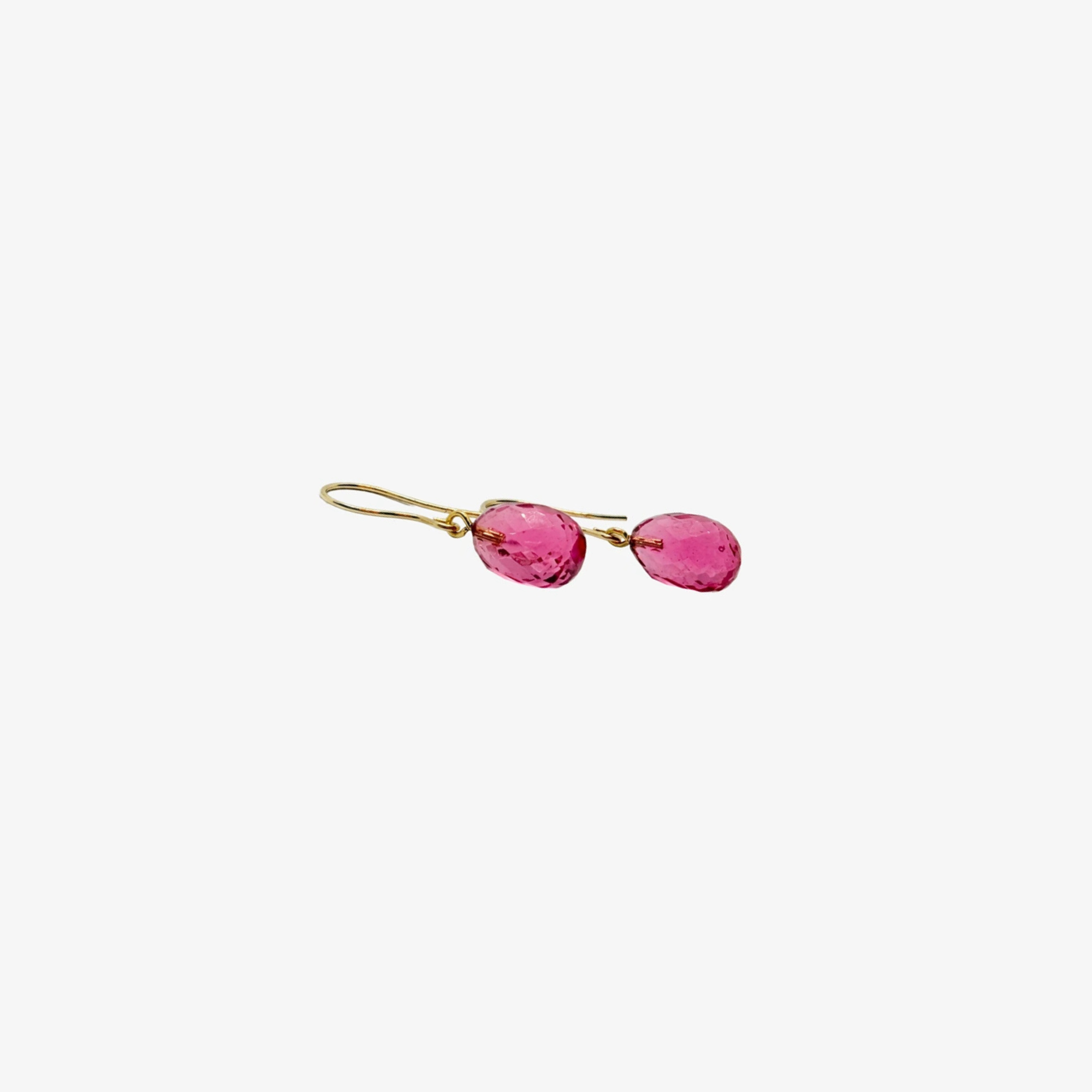 Gold & Rhodolite Dangle Earrings