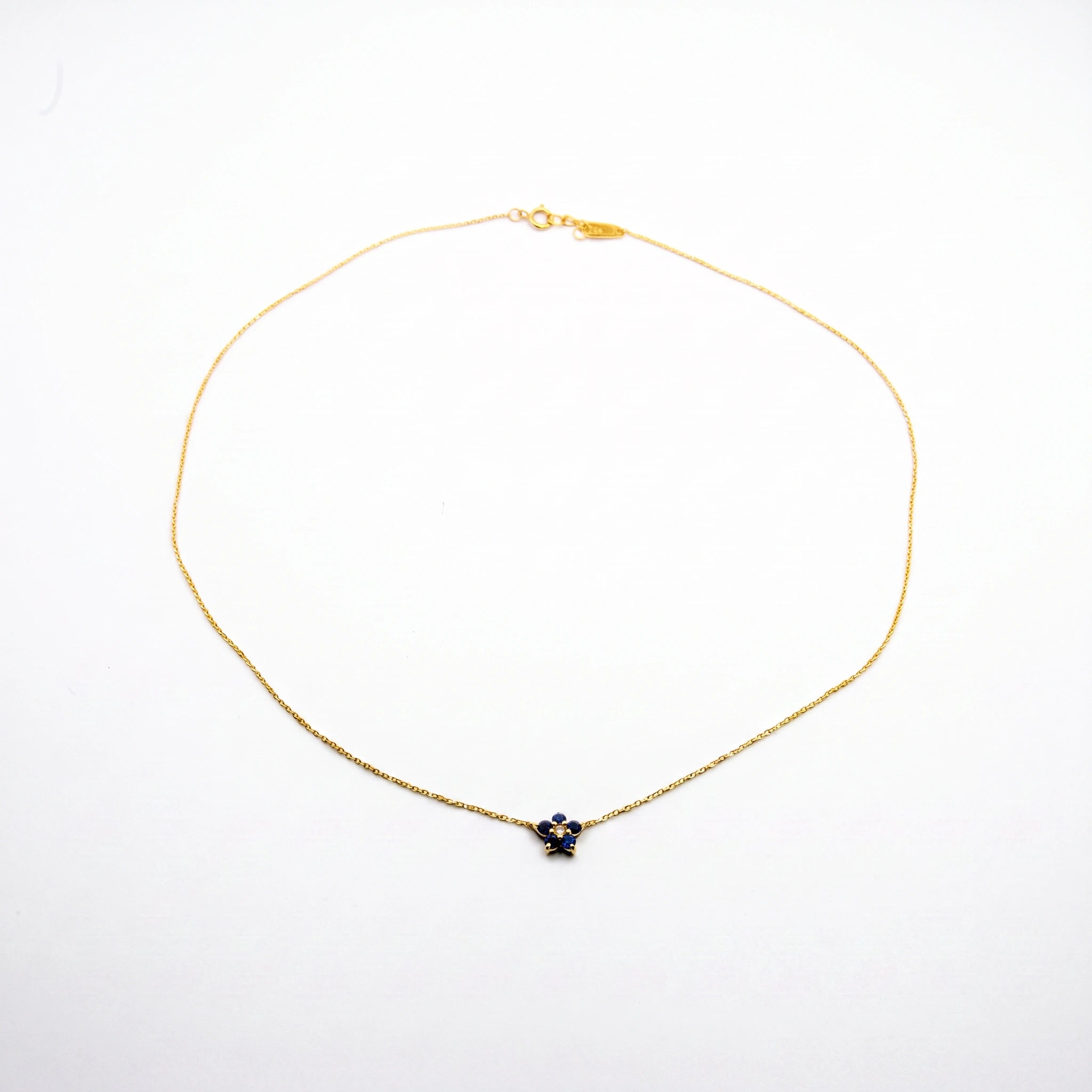 14K Gold | Sapphire Diamond Necklace
