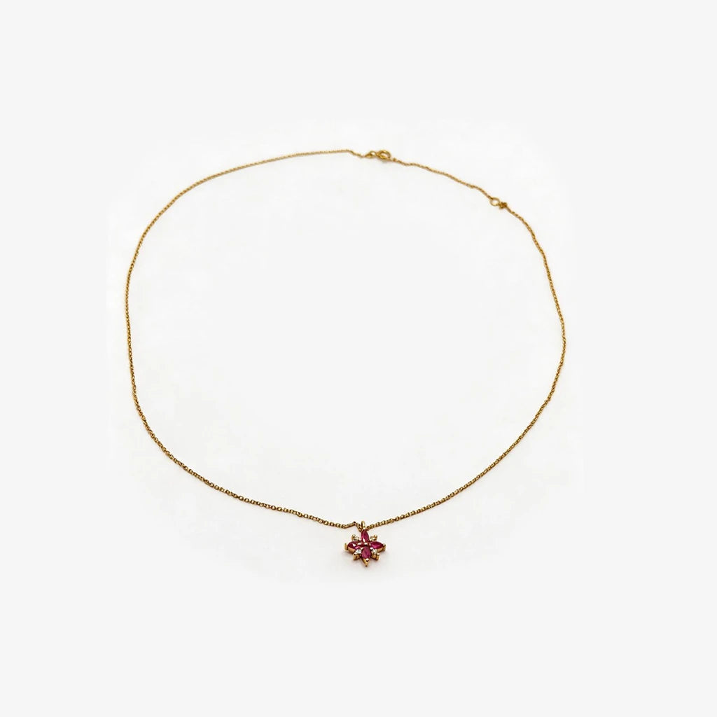 Ruby & Diamond Star Necklace